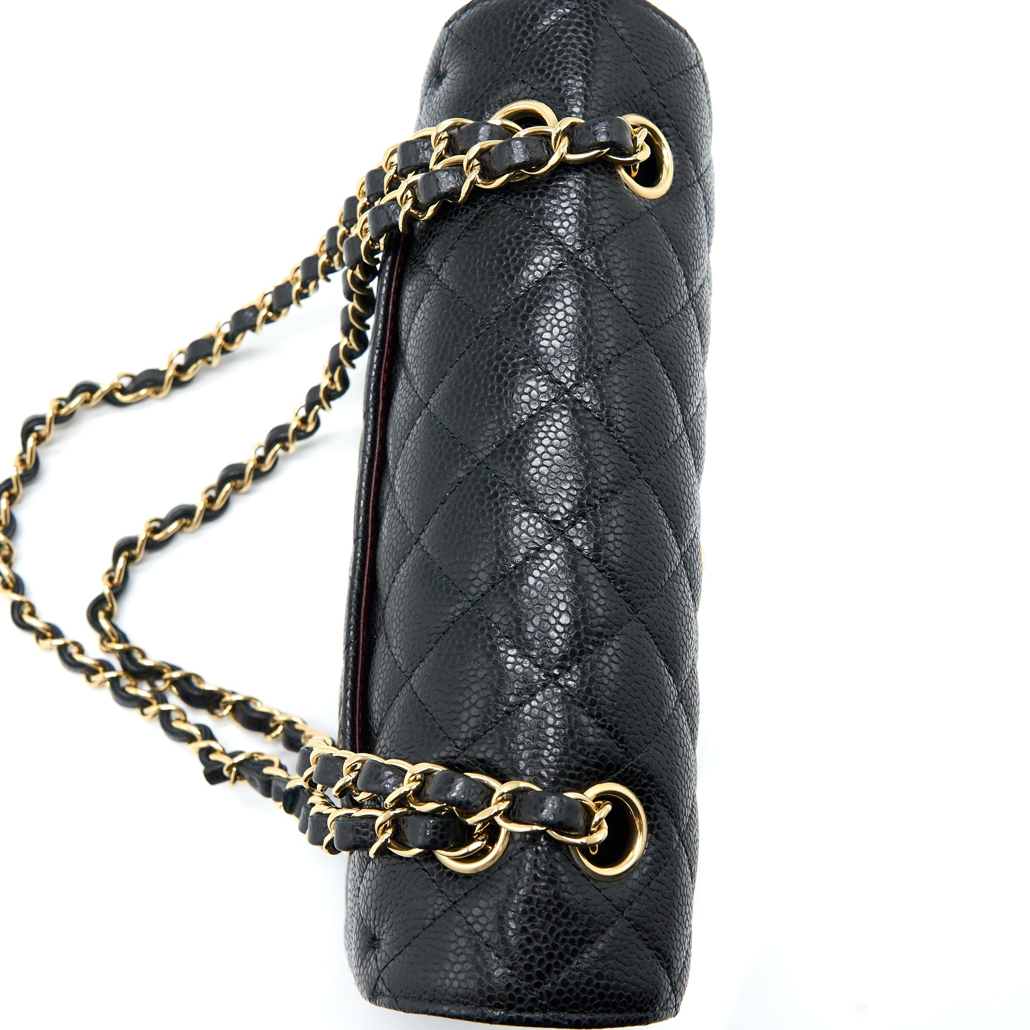 CHANEL SMALL CLASSIC DOUBLE FLAP BAG CAVIAR BLACK GHW (MICROCHIP)