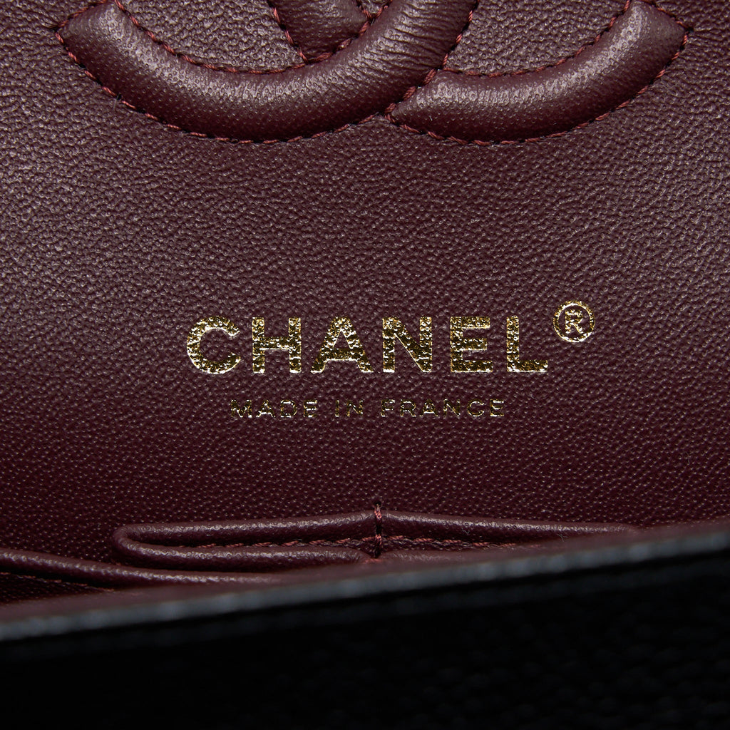 CHANEL SMALL CLASSIC DOUBLE FLAP BAG CAVIAR BLACK GHW (MICROCHIP)