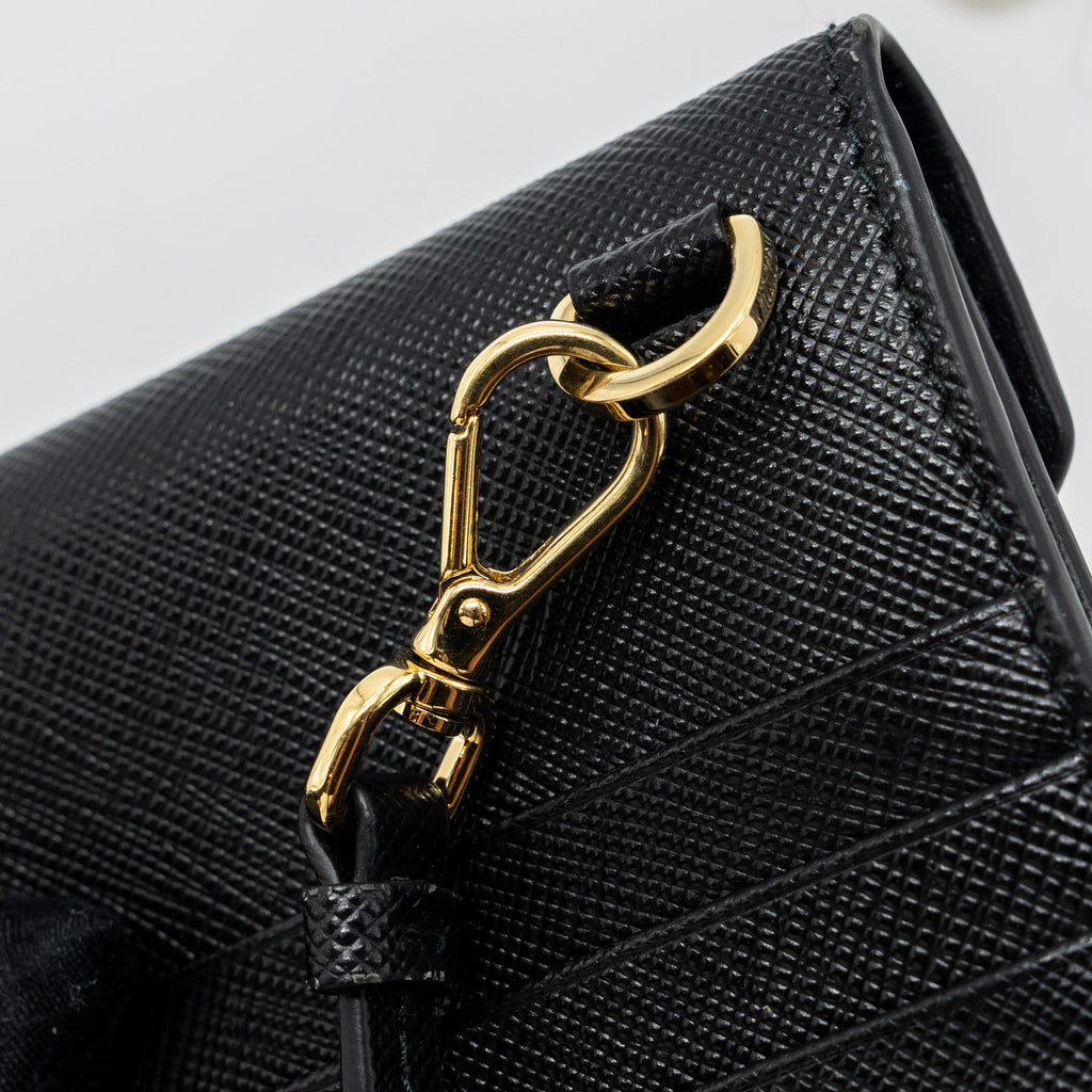 PRADA MINI BAG SAFFIANO LEATHER BLACK GHW