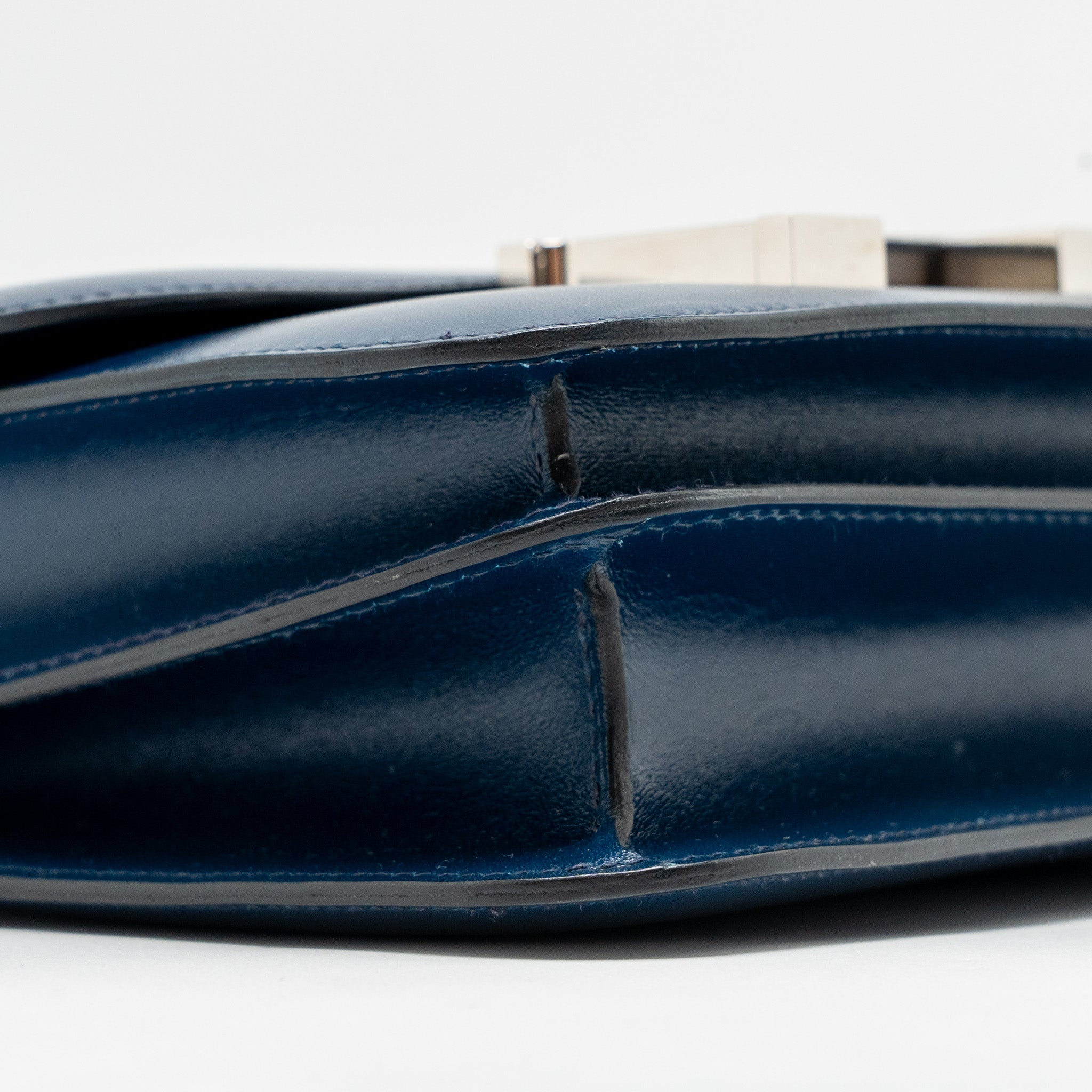 HERMES MINI CONSTANCE BOX LEATHER BLUE DE PERUSES SHW