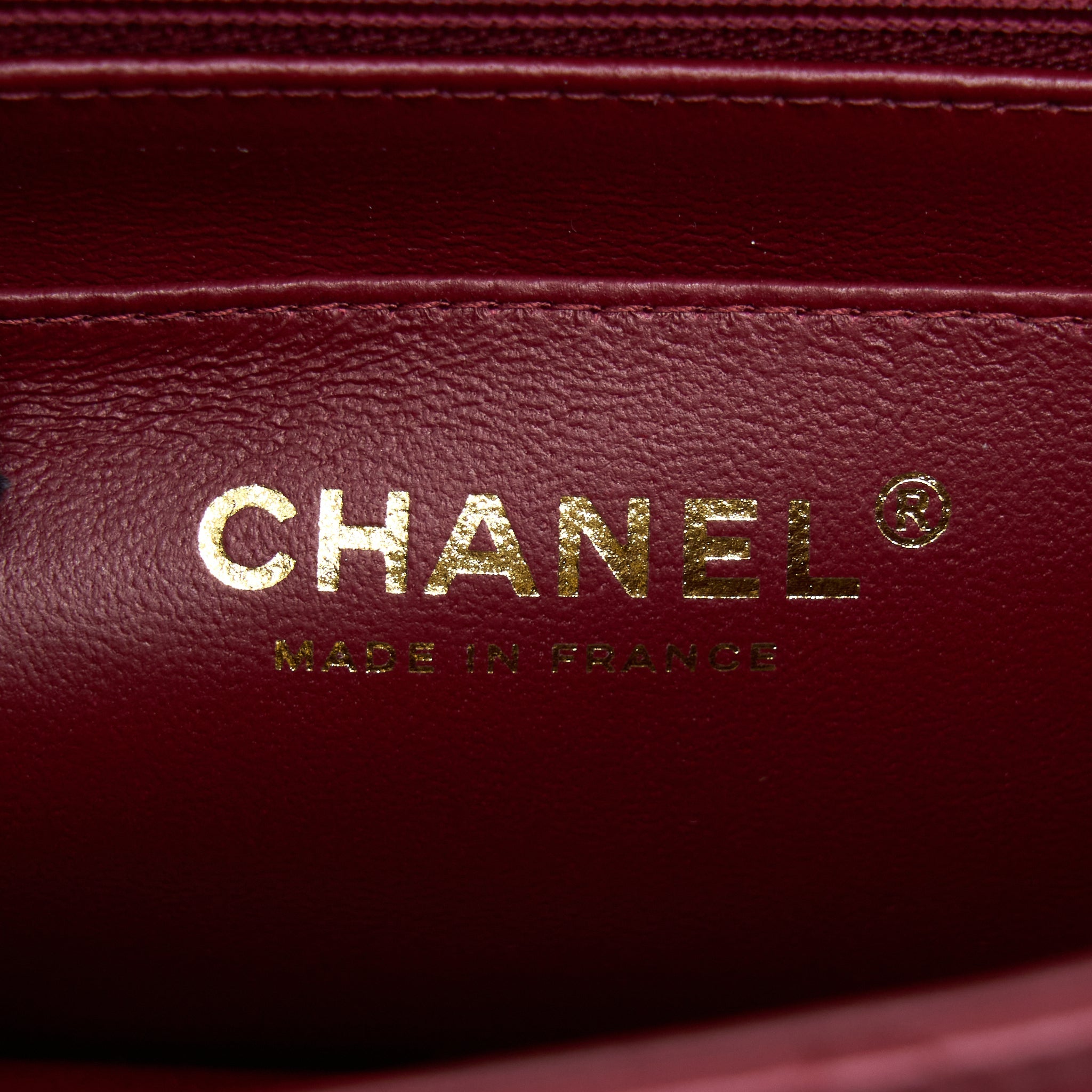 CHANEL 22A TOP HANDLE MINI RECTANGULAR FLAP BAG LAMBSKIN BURGUNDY LGHW