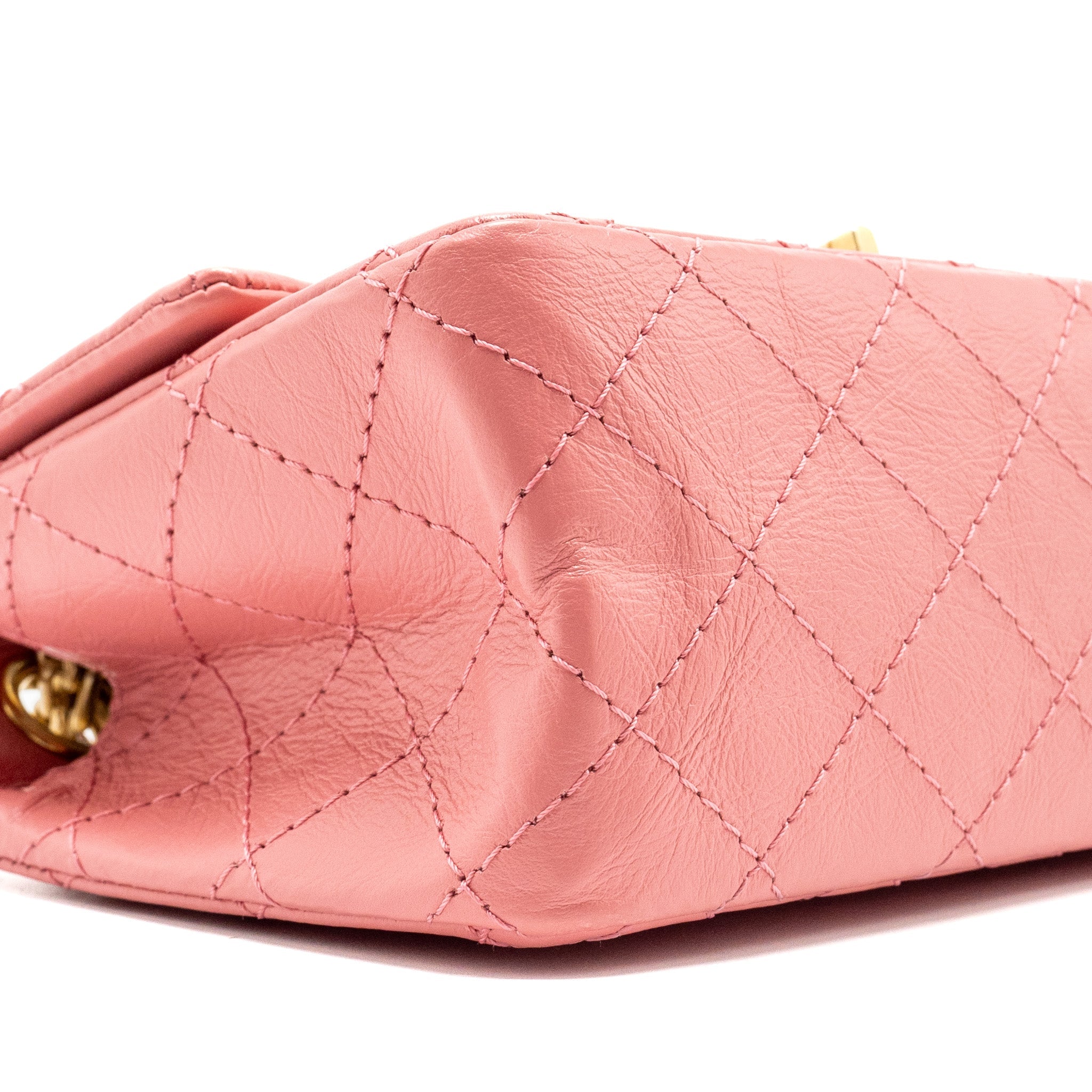CHANEL MINI 2.55 REISSUE FLAP BAG CALFSKIN PINK GHW