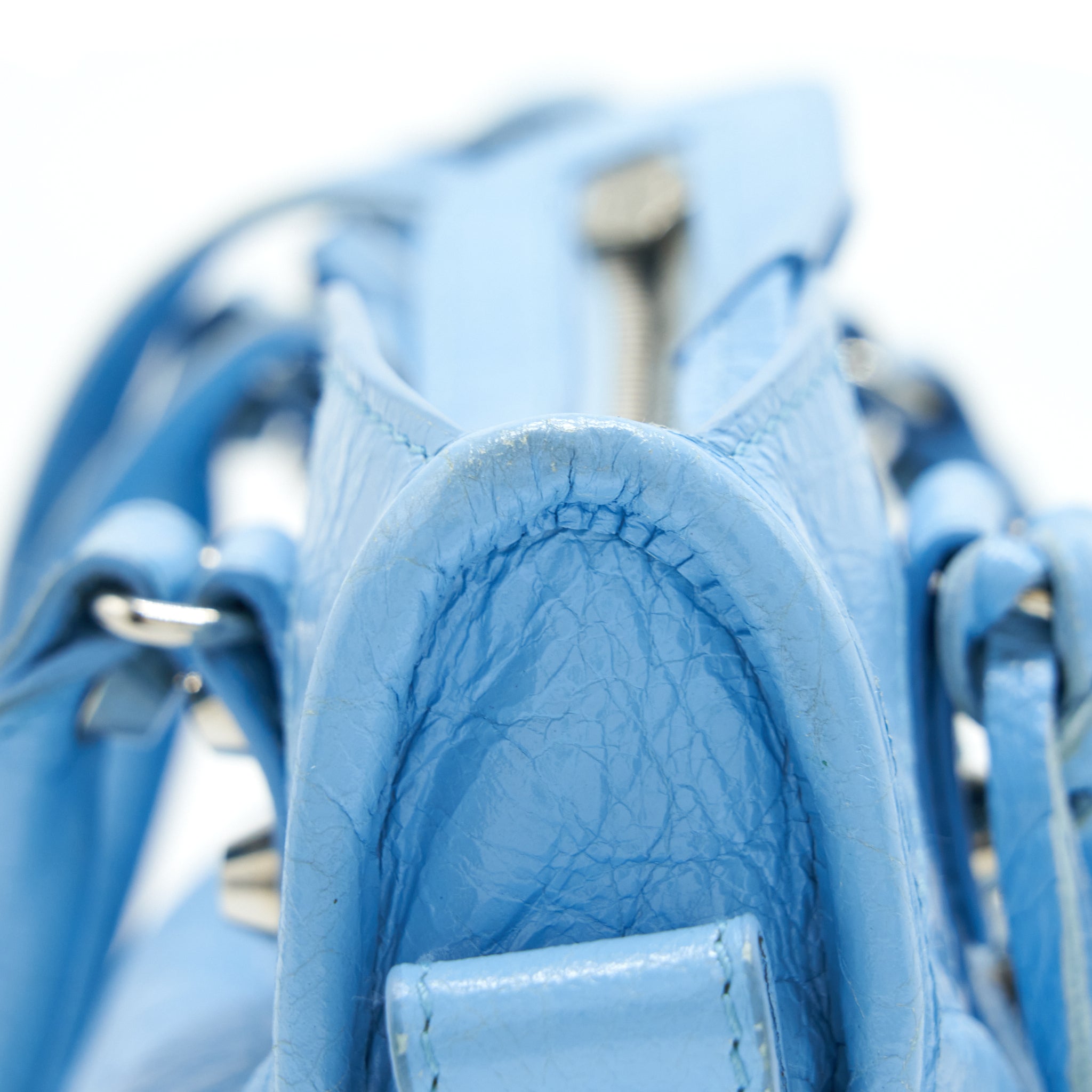 BALENCIAGA MINI CITY BAG LIGHT BLUE SHW