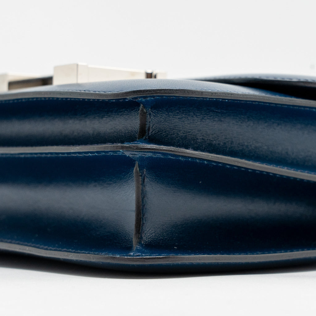 HERMES MINI CONSTANCE BOX LEATHER BLUE DE PERUSES SHW