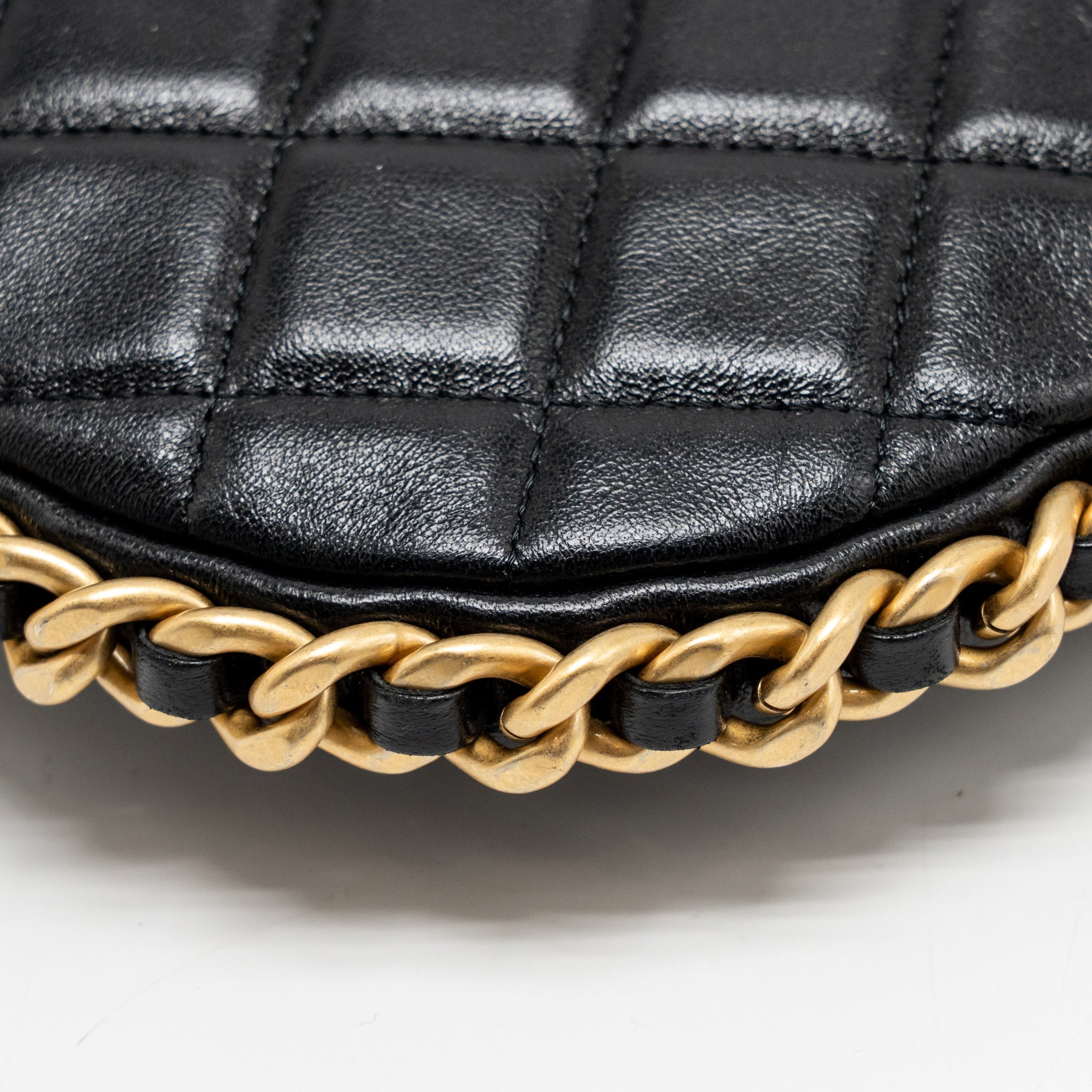 CHANEL LARGE QUILTED HOBO BAG SHINY CRUMPLED LAMBSKIN BLACK GHW (MICROCHIP)