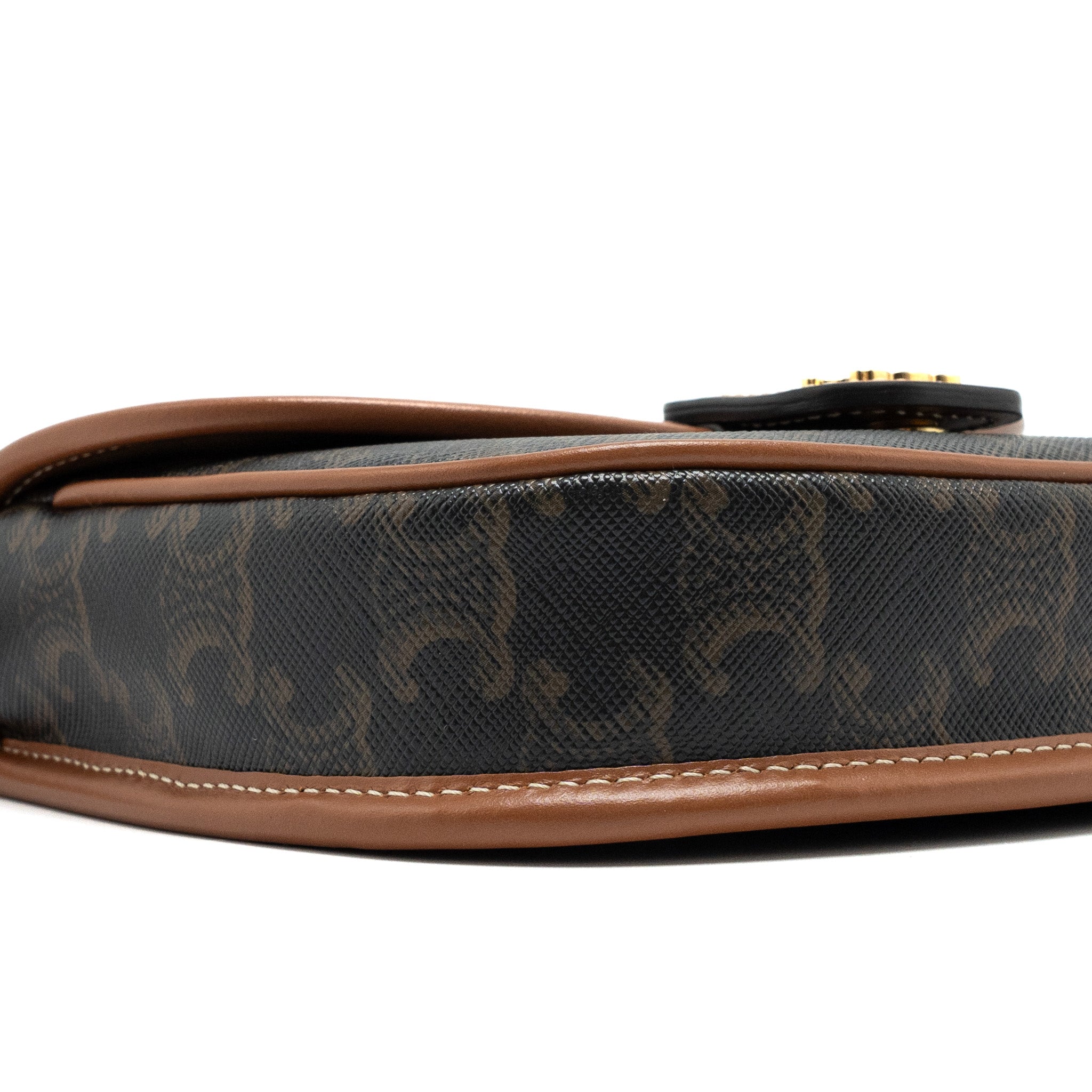 CELINE MINI BESACE IN TRIOMPHE CANVAS/CALFSKIN TAN GHW