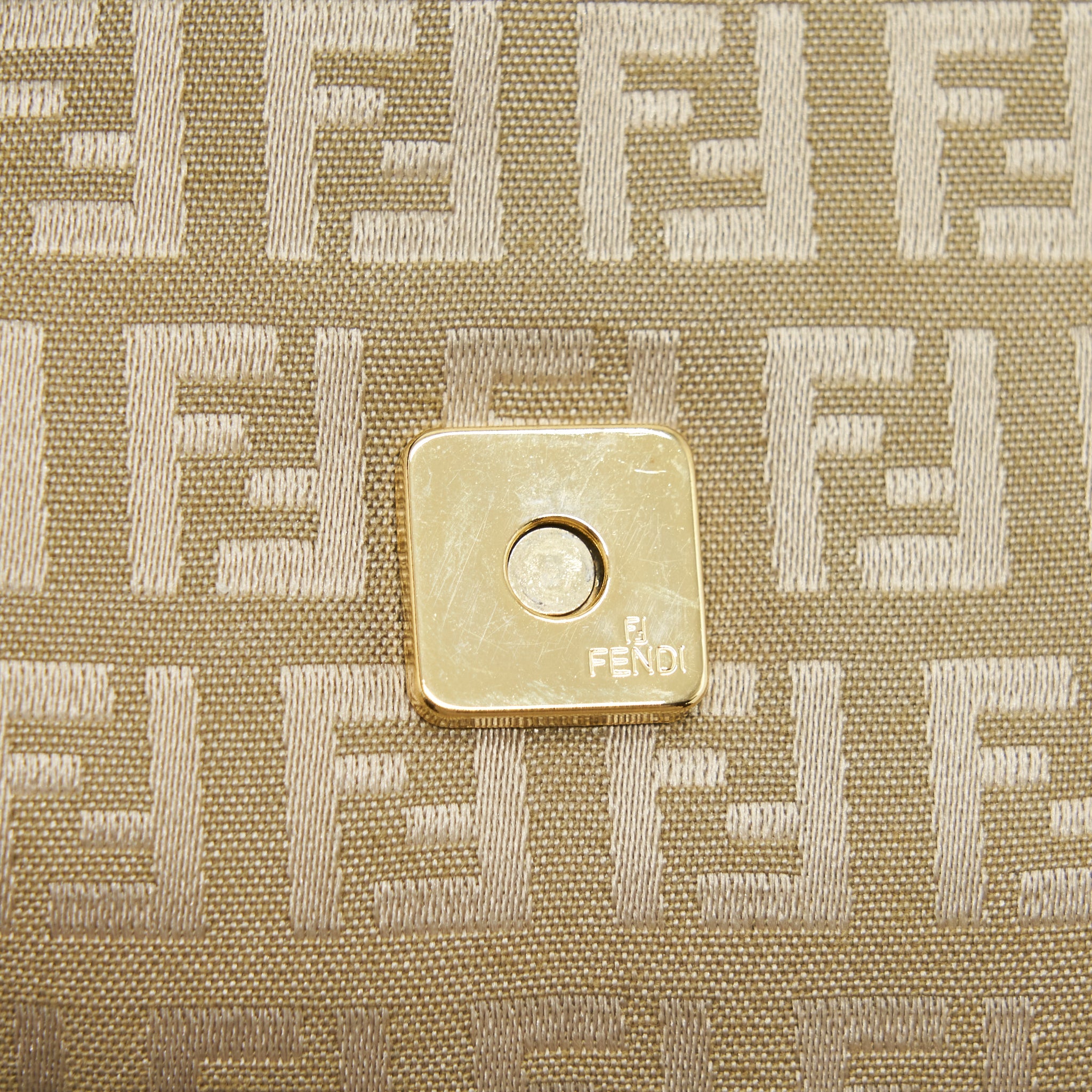 FENDI VINTAGE BAGUETTE FABRIC BEIGE GHW