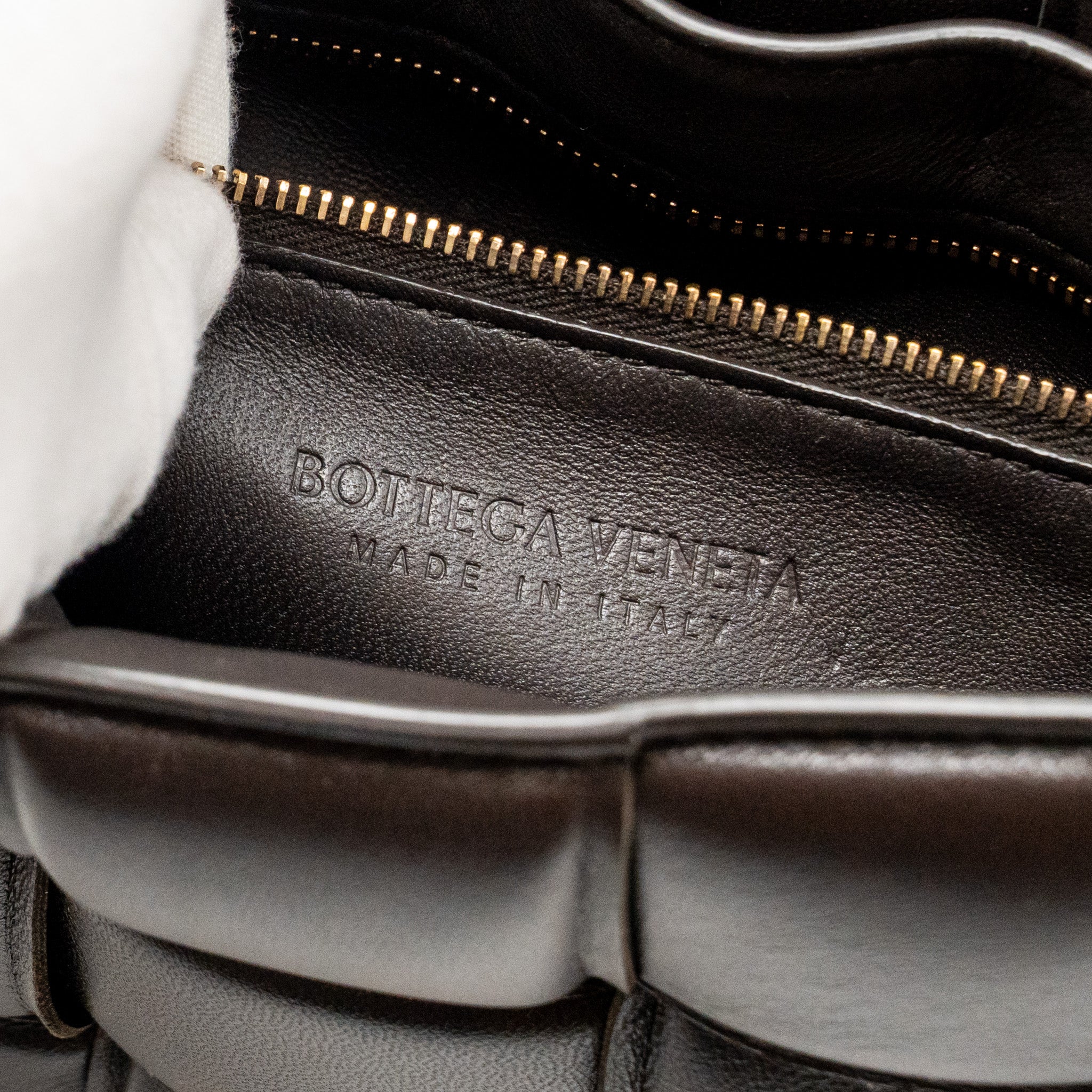 BOTTEGA VENETA PADDED CASSETTE LAMBSKIN BROWN GHW