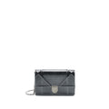 DIOR DIORAMA WALLET ON CHAIN METALLIC GREY GHW