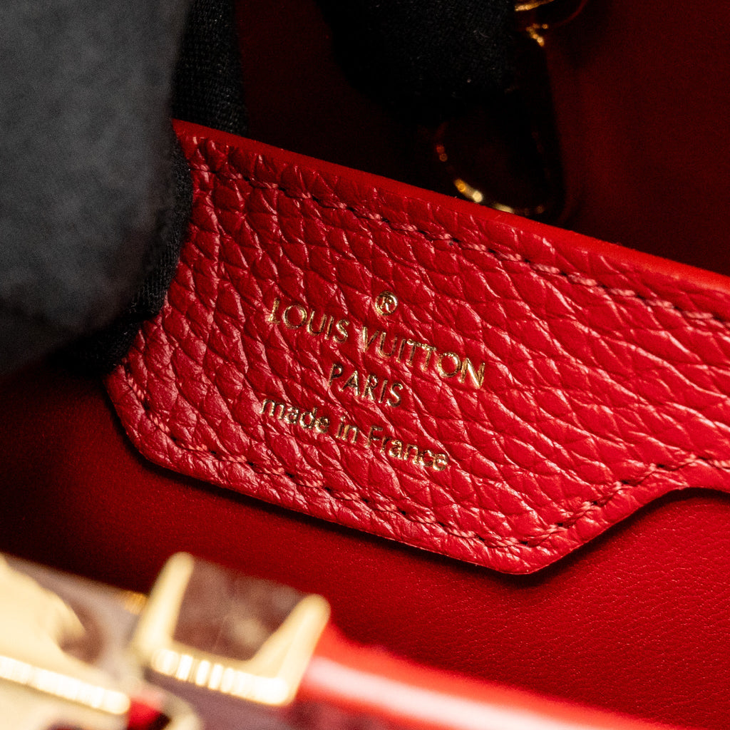LOUIS VUITTON CAPUCINE BB WITH PYTHON HANDLE TAURILLON RED GHW