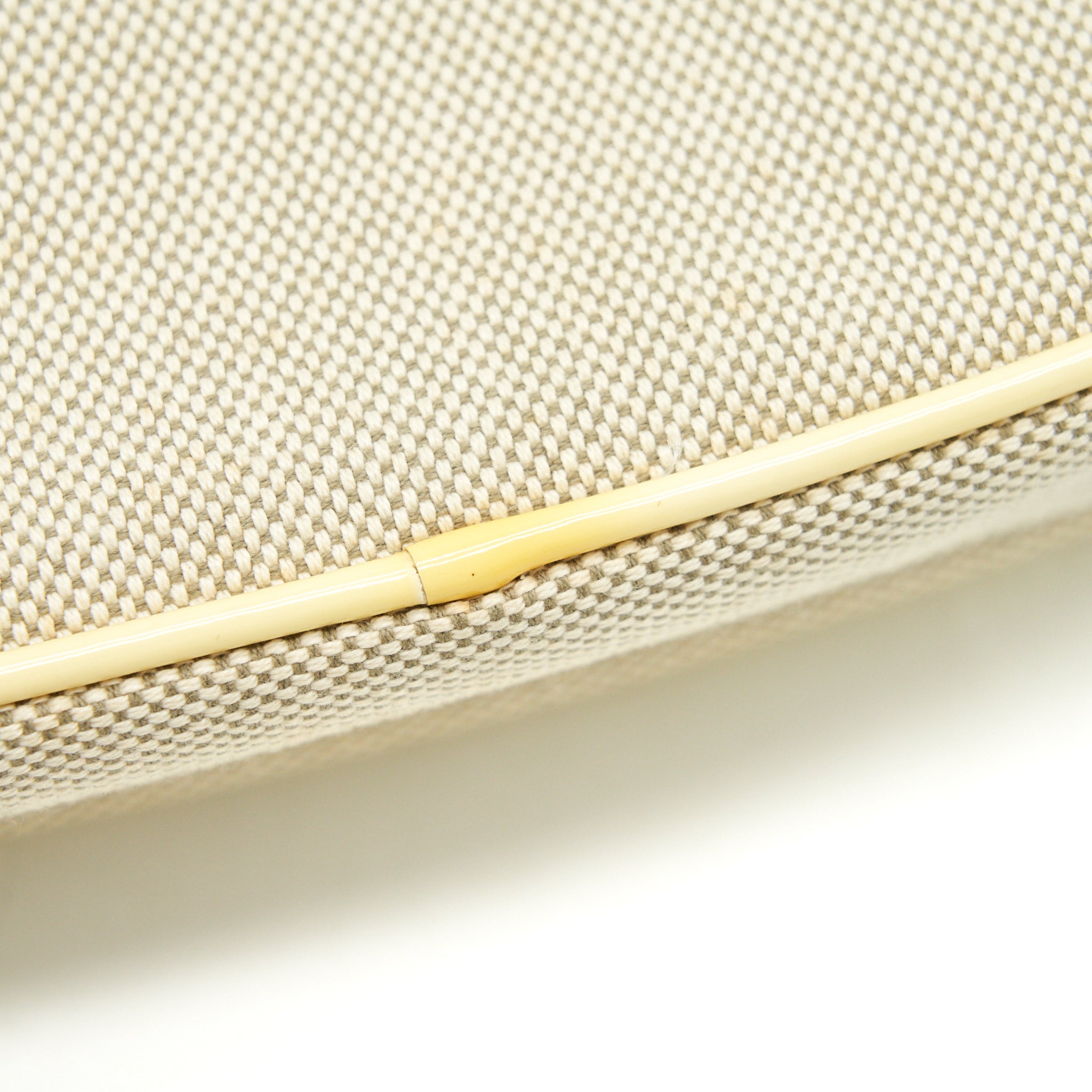 CHANEL BEIGE QUILTED CANVAS NO.5 CAMELLIA FLAP CREAMY SHOULDER BAG