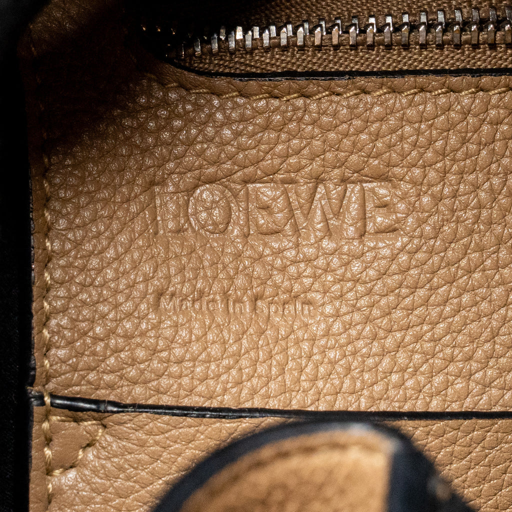LOEWE FLAMENCO KNOT TOTE BAG GRAINED CALFSKIN BROWN/BLACK SHW