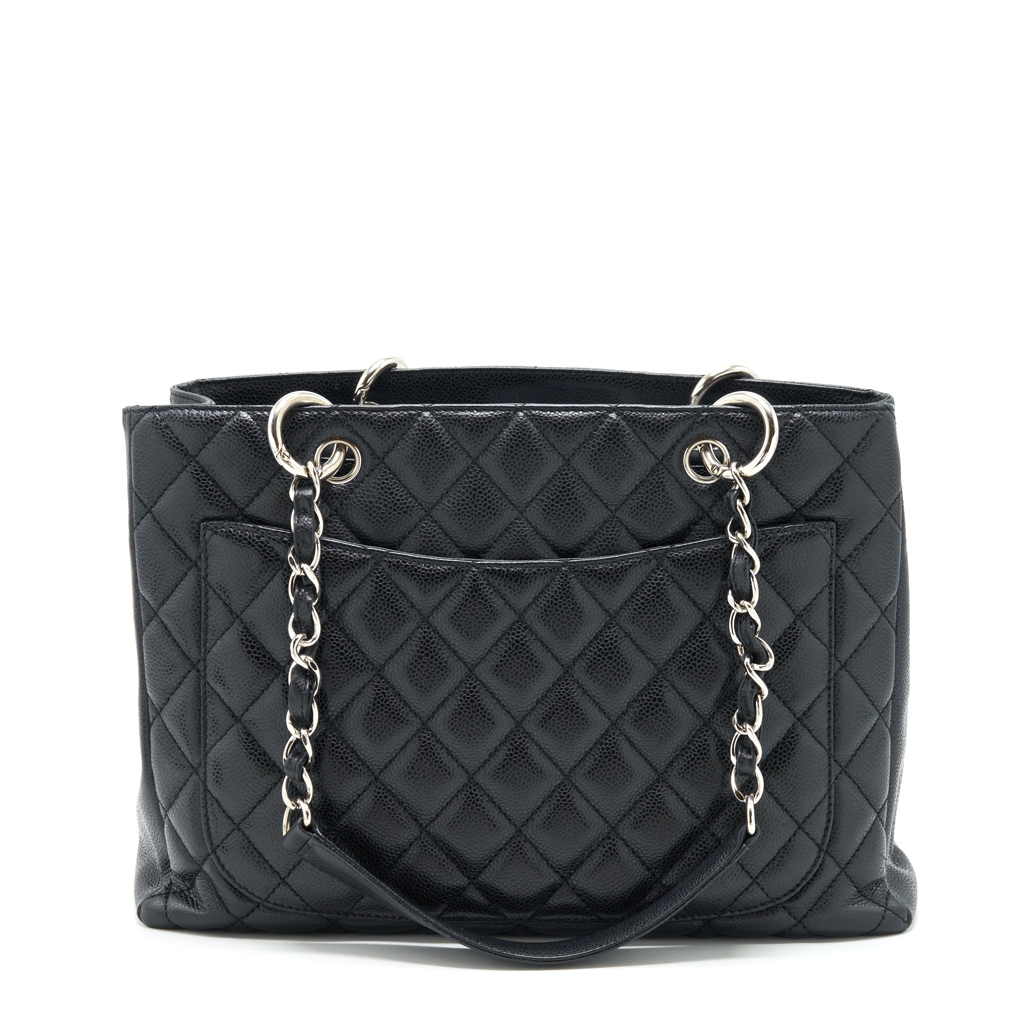 CHANEL GRAND SHOPPING TOTE GST CAVIAR BLACK SHW