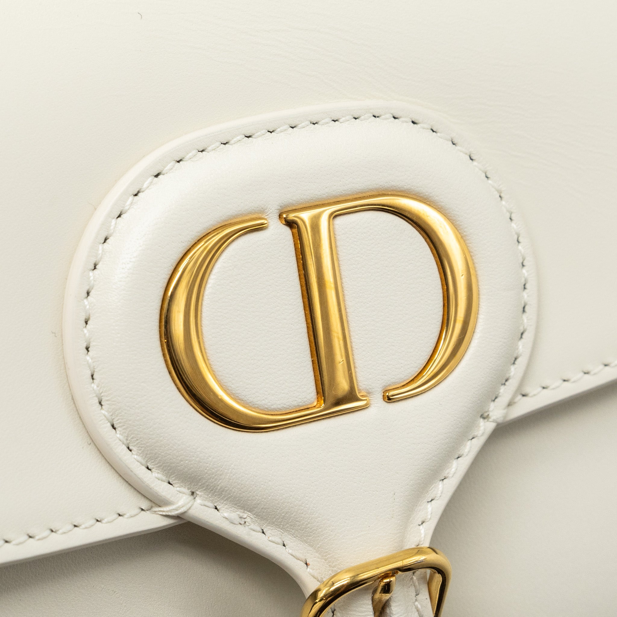 DIOR BOBBY EAST-WEST BAG BOX CALFSKIN WHITE GHW