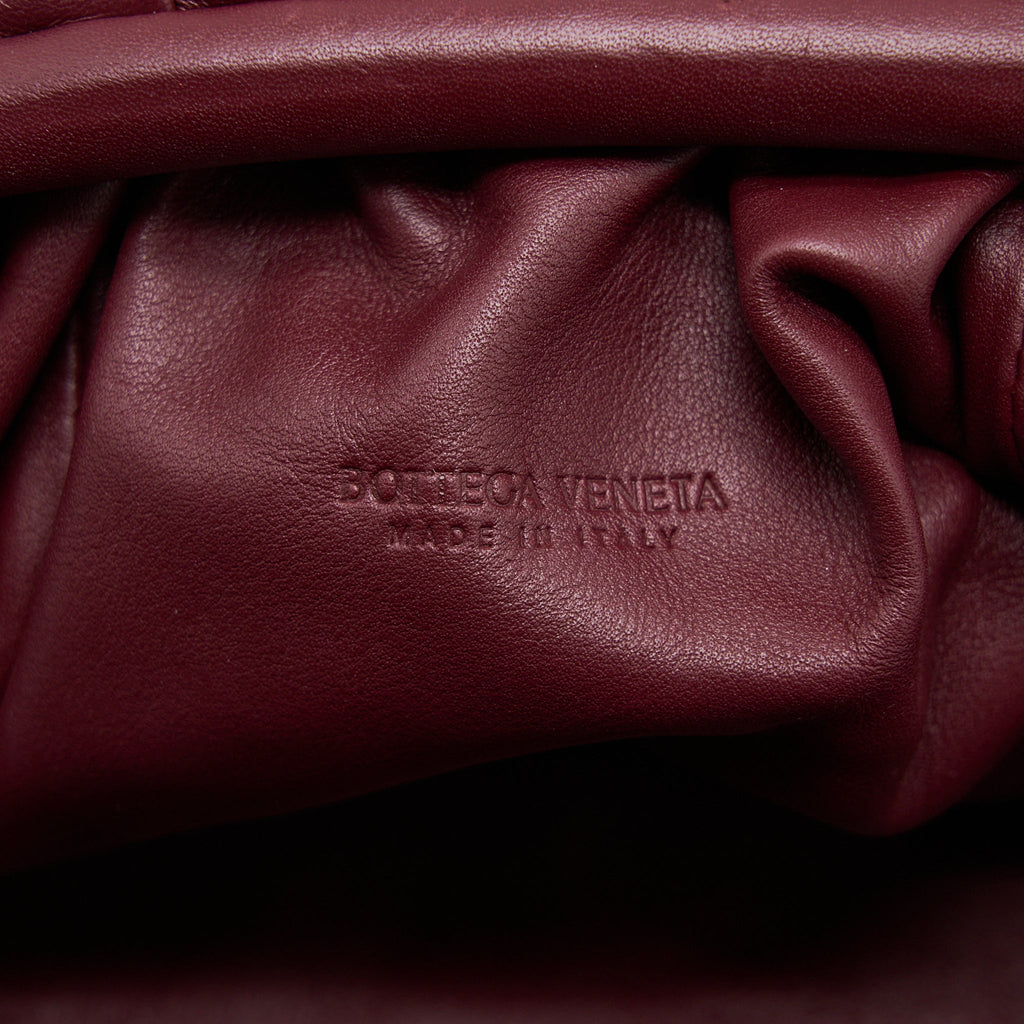 BOTTEGA VENETA MINI POUCH CALFSKIN DARK RED