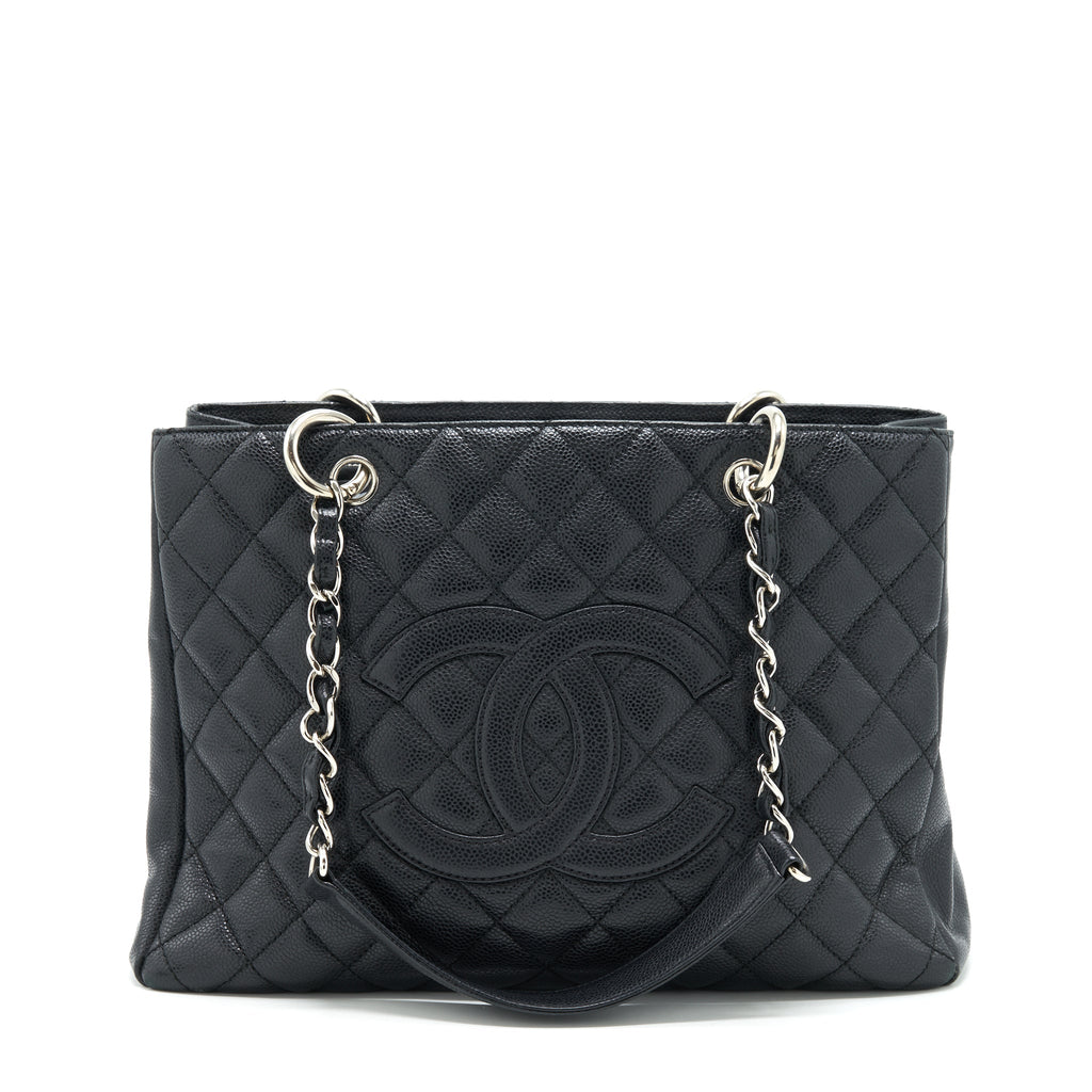 CHANEL GRAND SHOPPING TOTE GST CAVIAR BLACK SHW