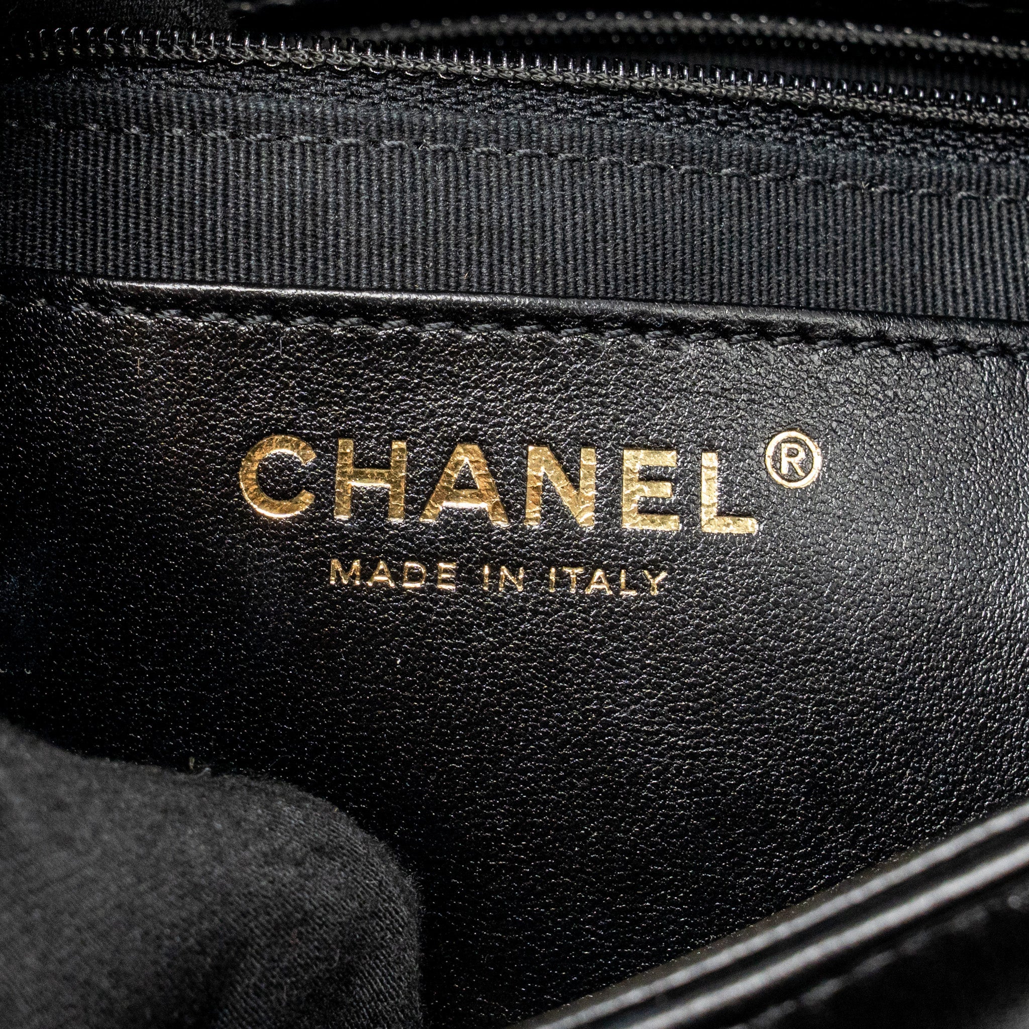 CHANEL GIANT CHAIN FLAP BAG LAMBSKIN BLACK GHW (MICROCHIP)