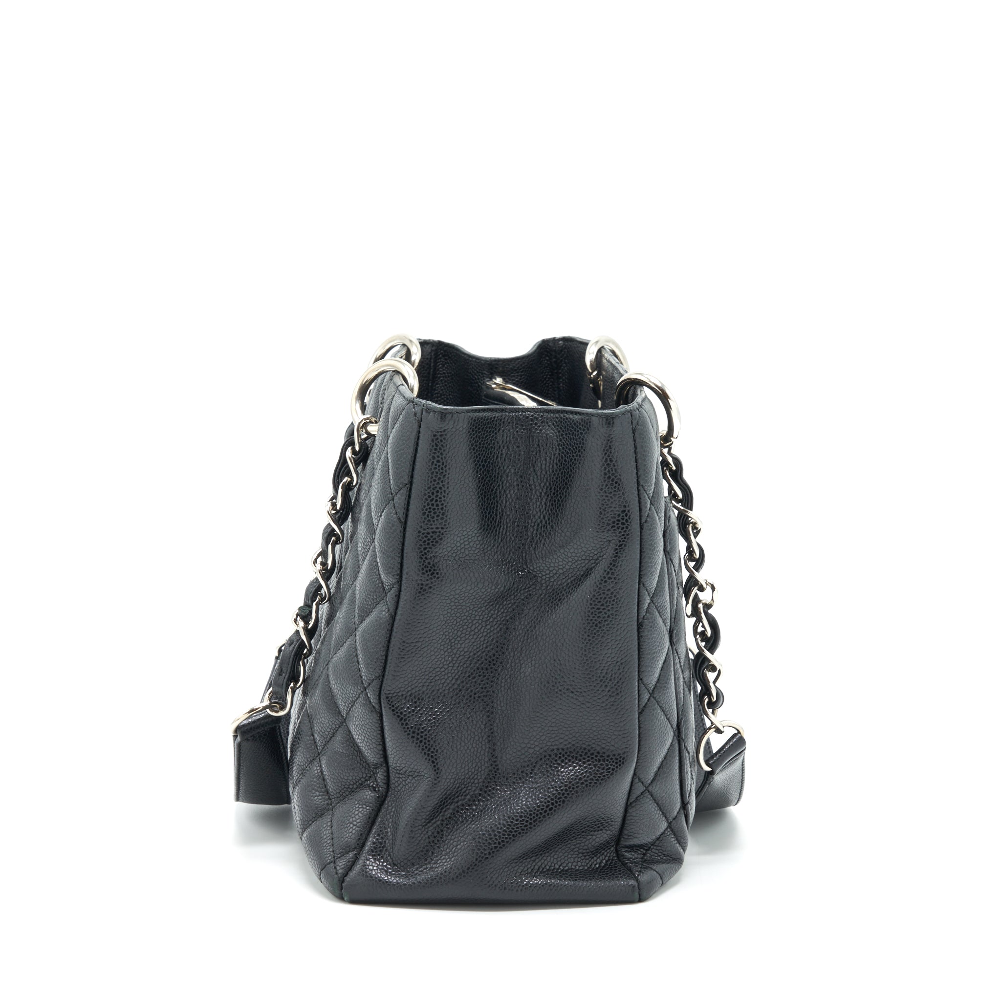 CHANEL GRAND SHOPPING TOTE GST CAVIAR BLACK SHW