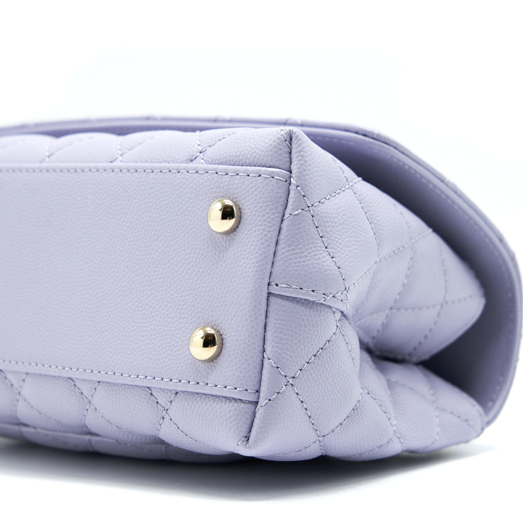 CHANEL 21K COCO HANDLE CAVIAR LILAC/ LIGHT PURPLE LGHW