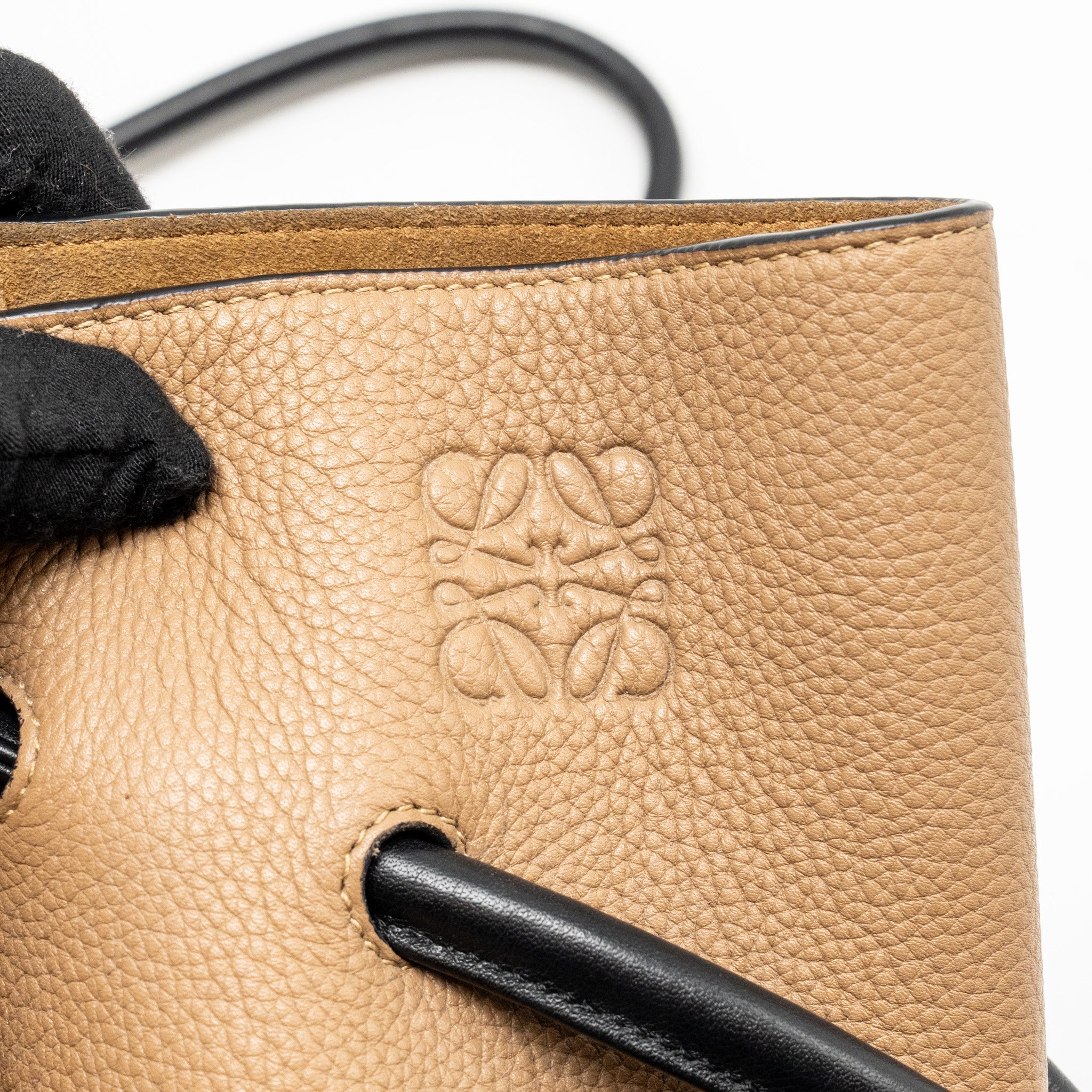 LOEWE FLAMENCO KNOT TOTE BAG GRAINED CALFSKIN BROWN/BLACK SHW