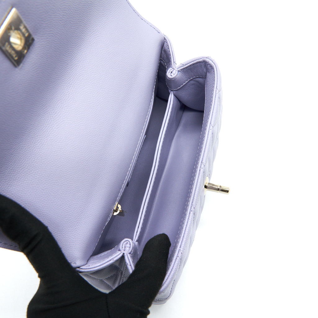 CHANEL 21K LILAC / LIGHT PURPLE COCO HANDLE SMALL (OLD MINI 24MM) LGHW