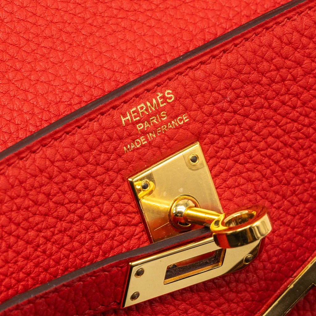 HERMES KELLY 25 TOGO S3 ROUGE DE COEUR GHW