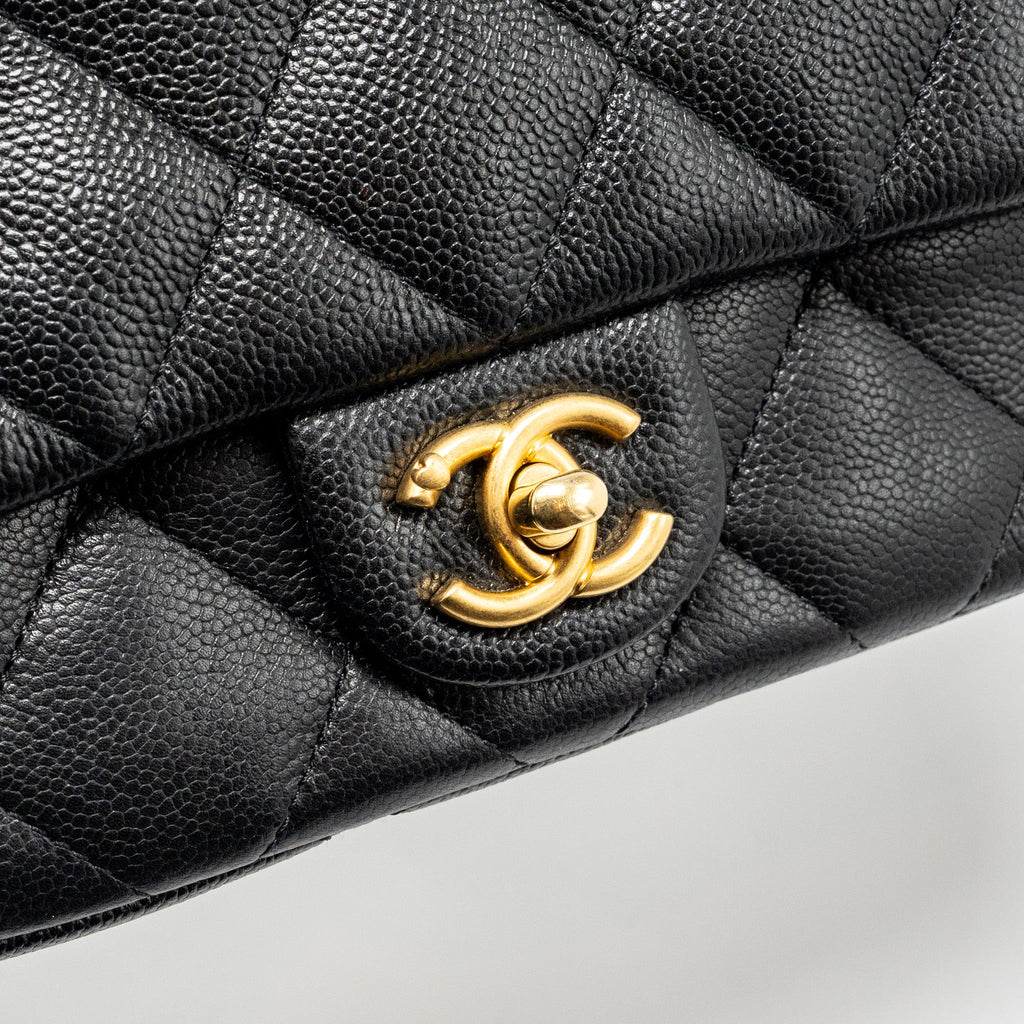 CHANEL 23P COCO LOVE FLAP BAG CAVIAR BLACK GHW (MICROCHIP)