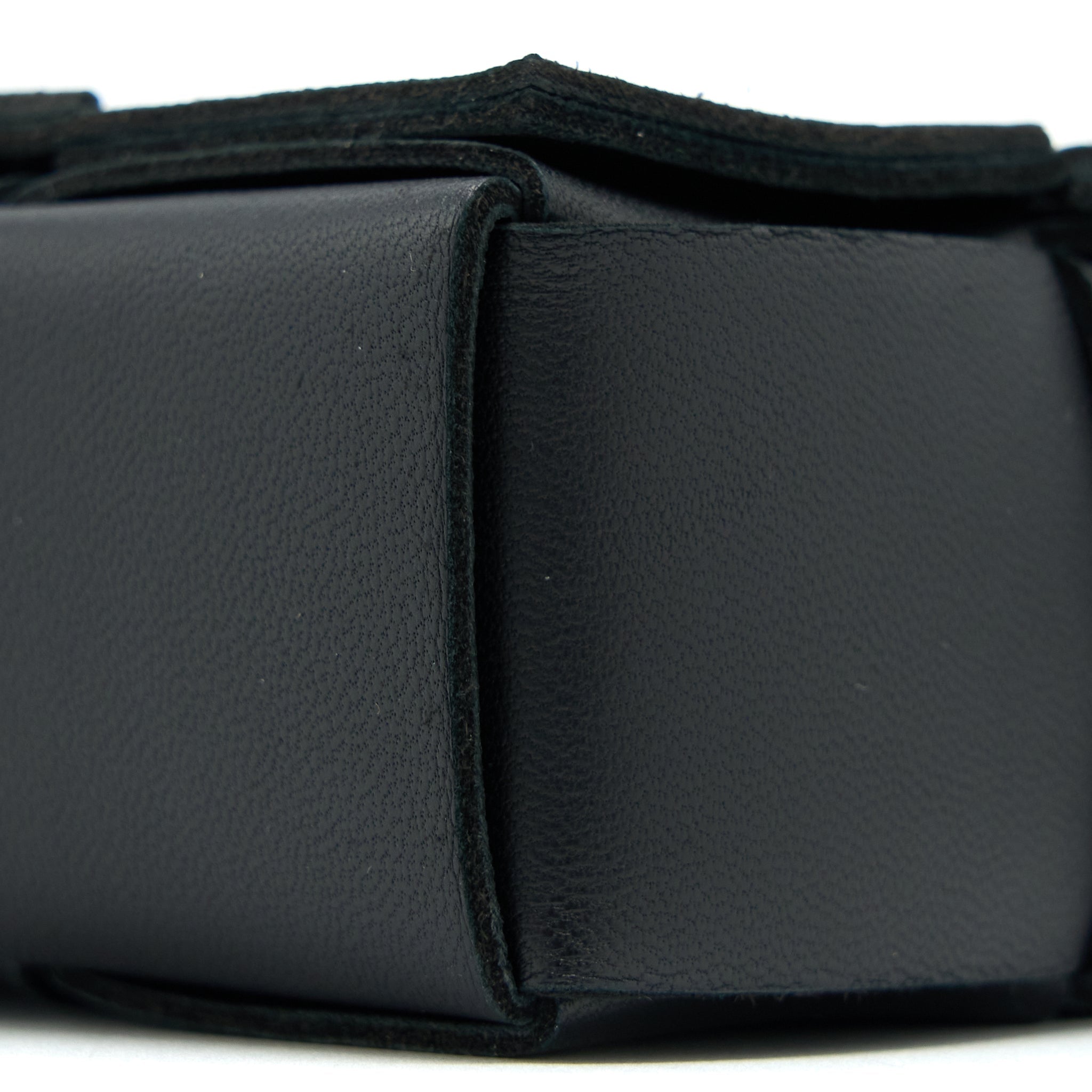 BOTTEGA VENETA MINI CASSETTE INTRECCIATO CROSSBODY BAG BLACK LGHW