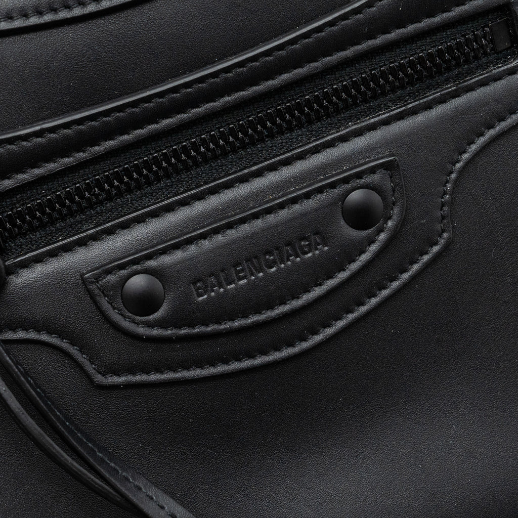 BALENCIAGA NEO CLASSIC SMALL HANDBAG CALFSKIN BLACK BLACK/RUTHENIUM HARDWARE