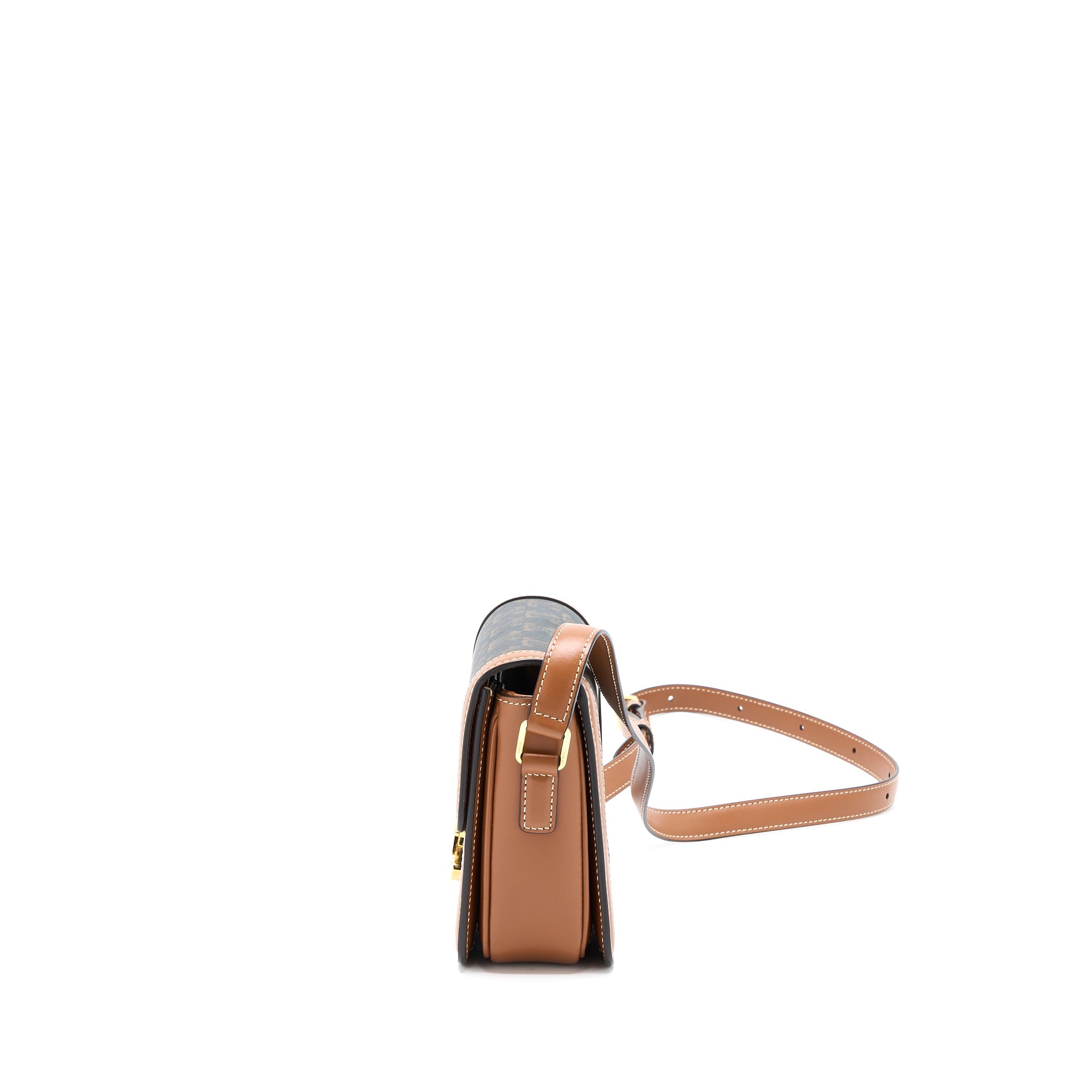 CELINE TEEN TRIOMPHE BAG IN TRIOMPHE CANVAS AND CALFSKIN GHW