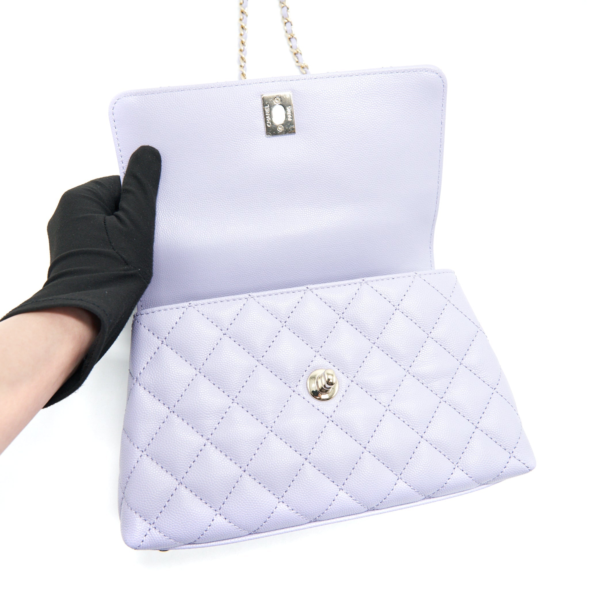 CHANEL 21K LILAC / LIGHT PURPLE COCO HANDLE SMALL (OLD MINI 24MM) LGHW