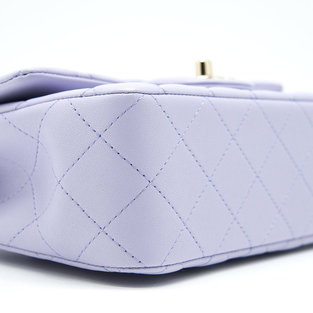 CHANEL 21K LILAC /LIGHT PURPLE MINI RECTANGULAR TOP HANDLE