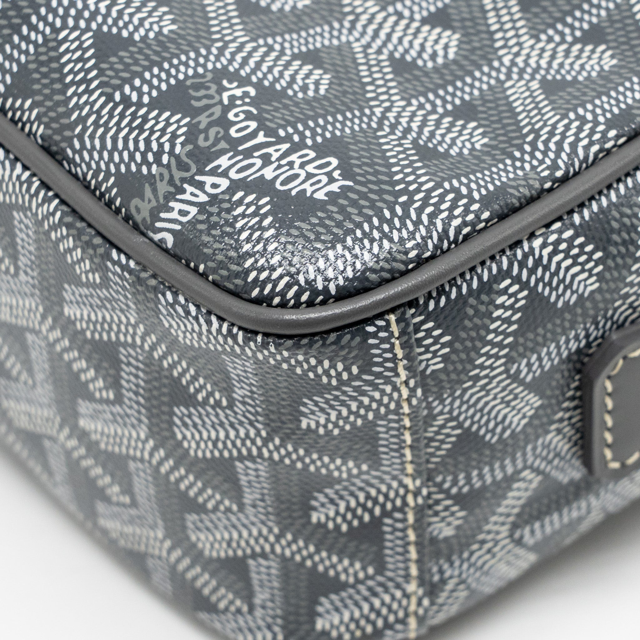 GOYARD CAP VERT PM CROSSBODY BAG GOYARDINE CANVAS/LEATHER GREY SHW