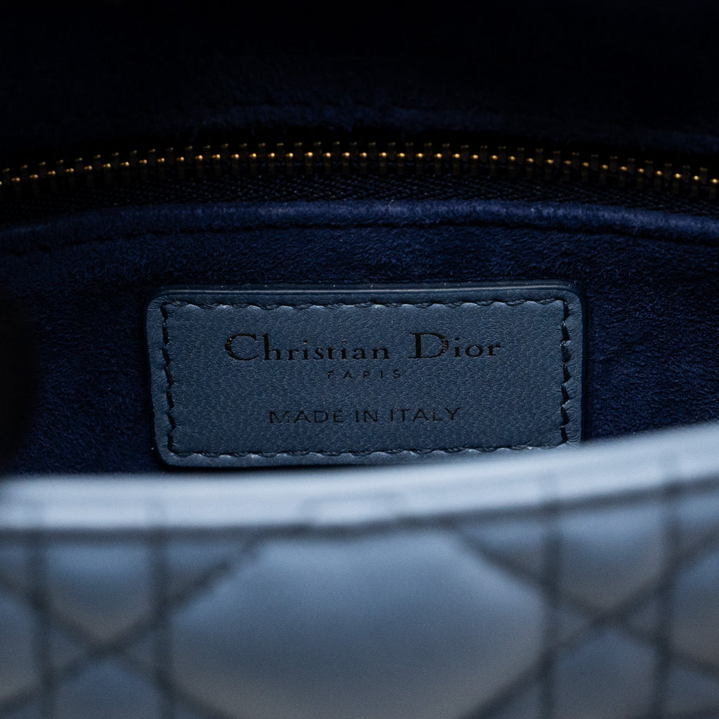 DIOR MY ABC DIOR SMALL LADY DIOR CANNAGE LAMBSKIN BLUE GRADIENT LGHW