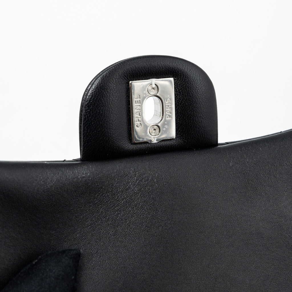 CHANEL MINI SQUARE FLAP BAG LAMBSKIN BLACK SHW (MICROCHIP)