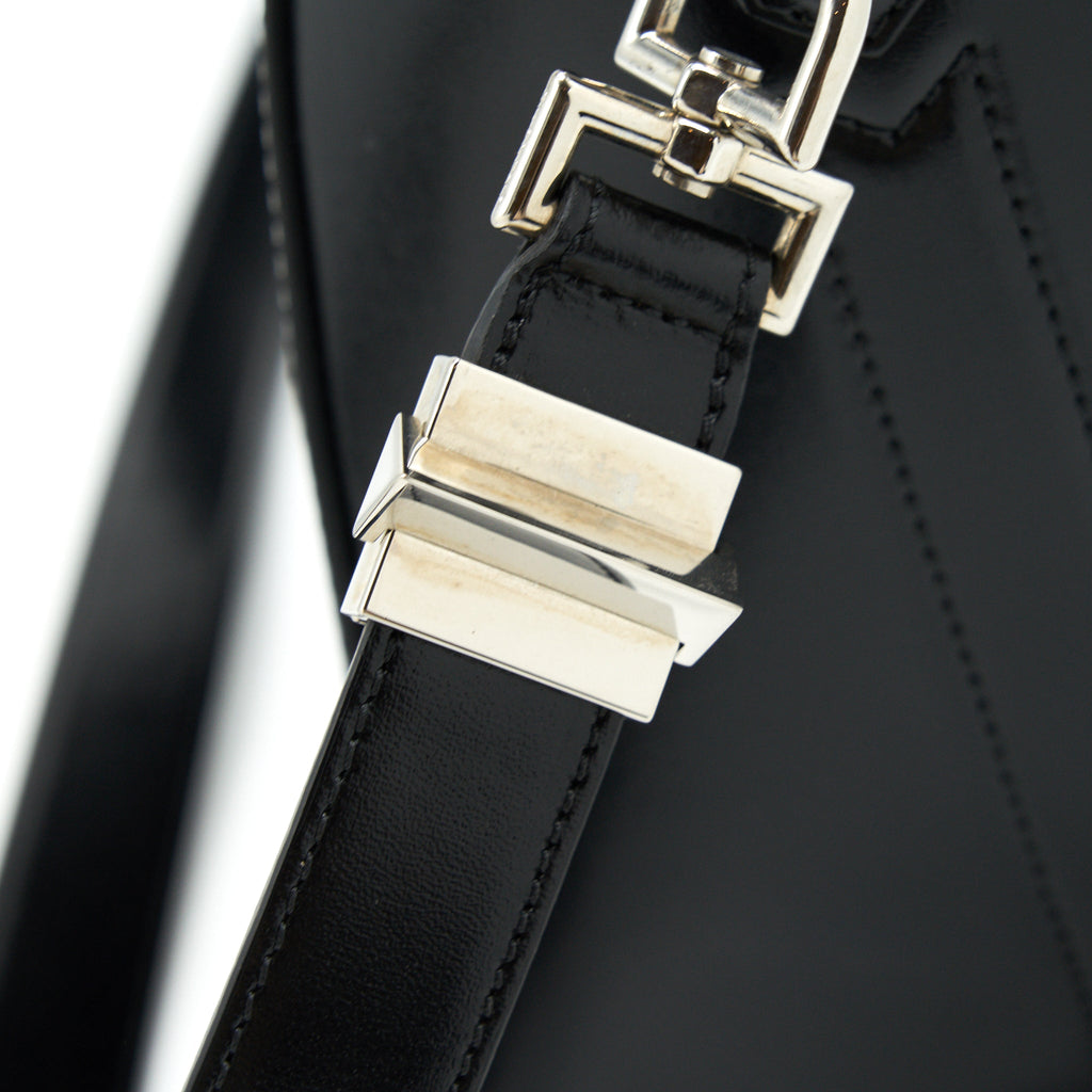 GIVENCHY SMALL ANTIGONA TOTE BAG BOX CALFSKIN BLACK SHW