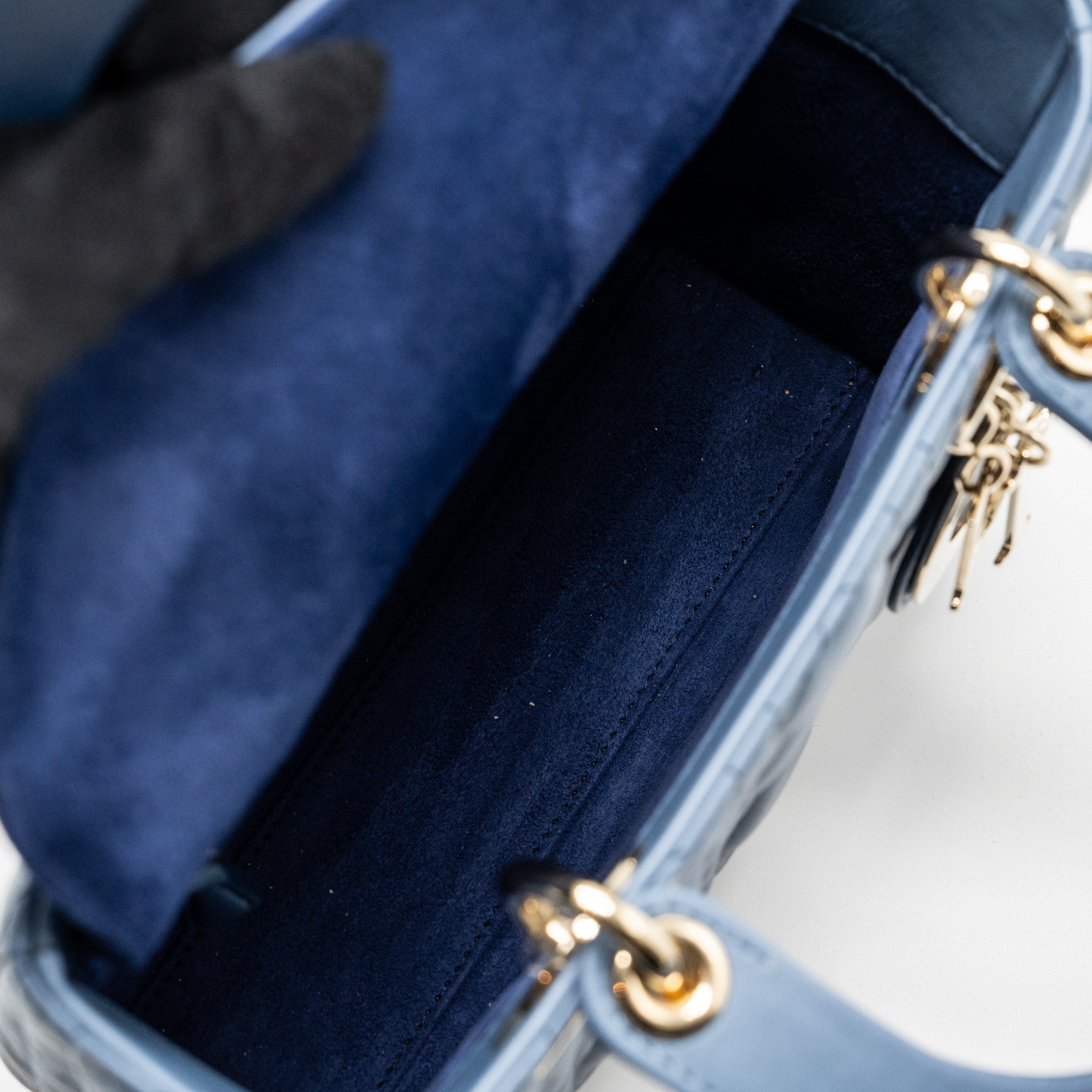 DIOR MY ABC DIOR SMALL LADY DIOR CANNAGE LAMBSKIN BLUE GRADIENT LGHW