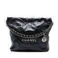 CHANEL SMALL 22 BAG CALFSKIN BLACK SHW(MICROCHIP)