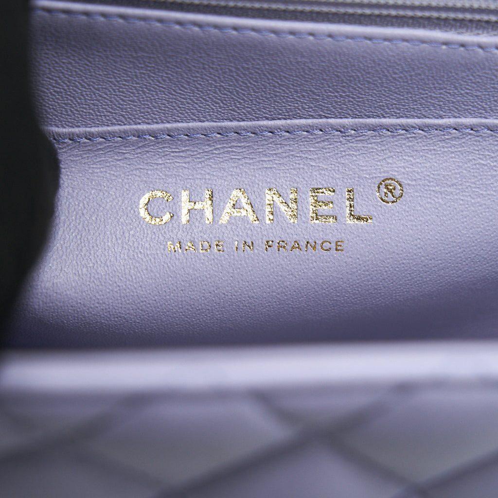 CHANEL 21K LILAC /LIGHT PURPLE MINI RECTANGULAR TOP HANDLE