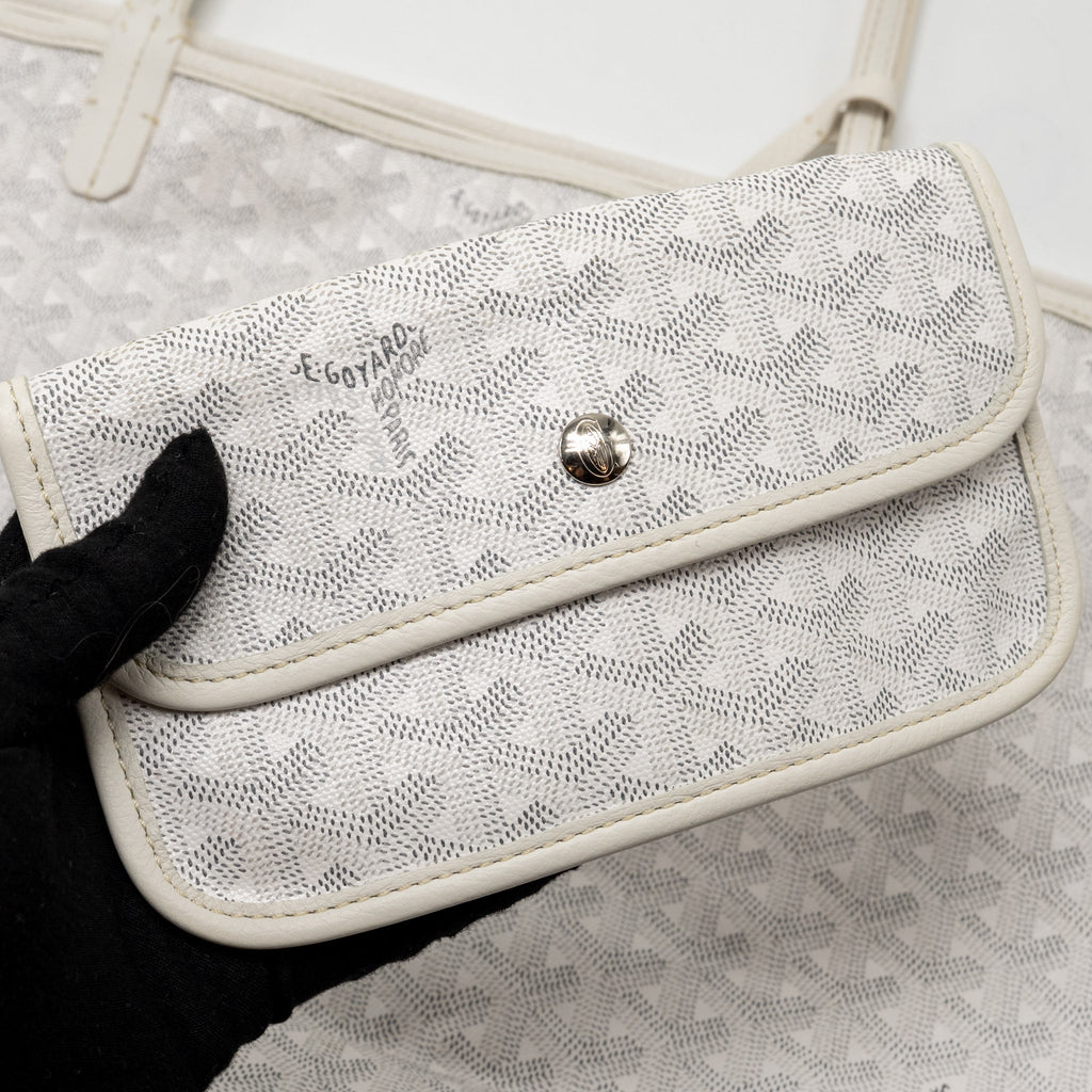 GOYARD SAINT LOUIS GM TOTE BAG GOYARDINE CANVAS / LEATHER WHITE