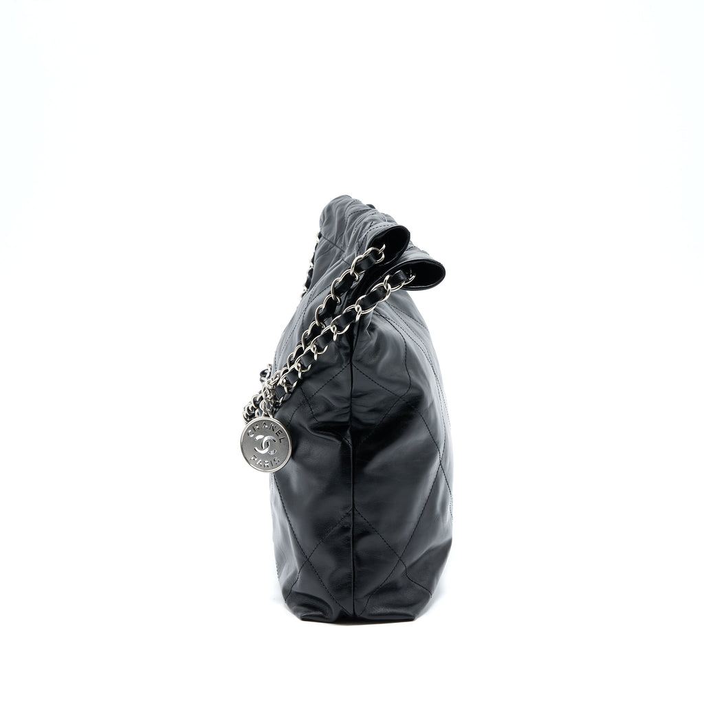 CHANEL SMALL 22 BAG CALFSKIN BLACK SHW(MICROCHIP)
