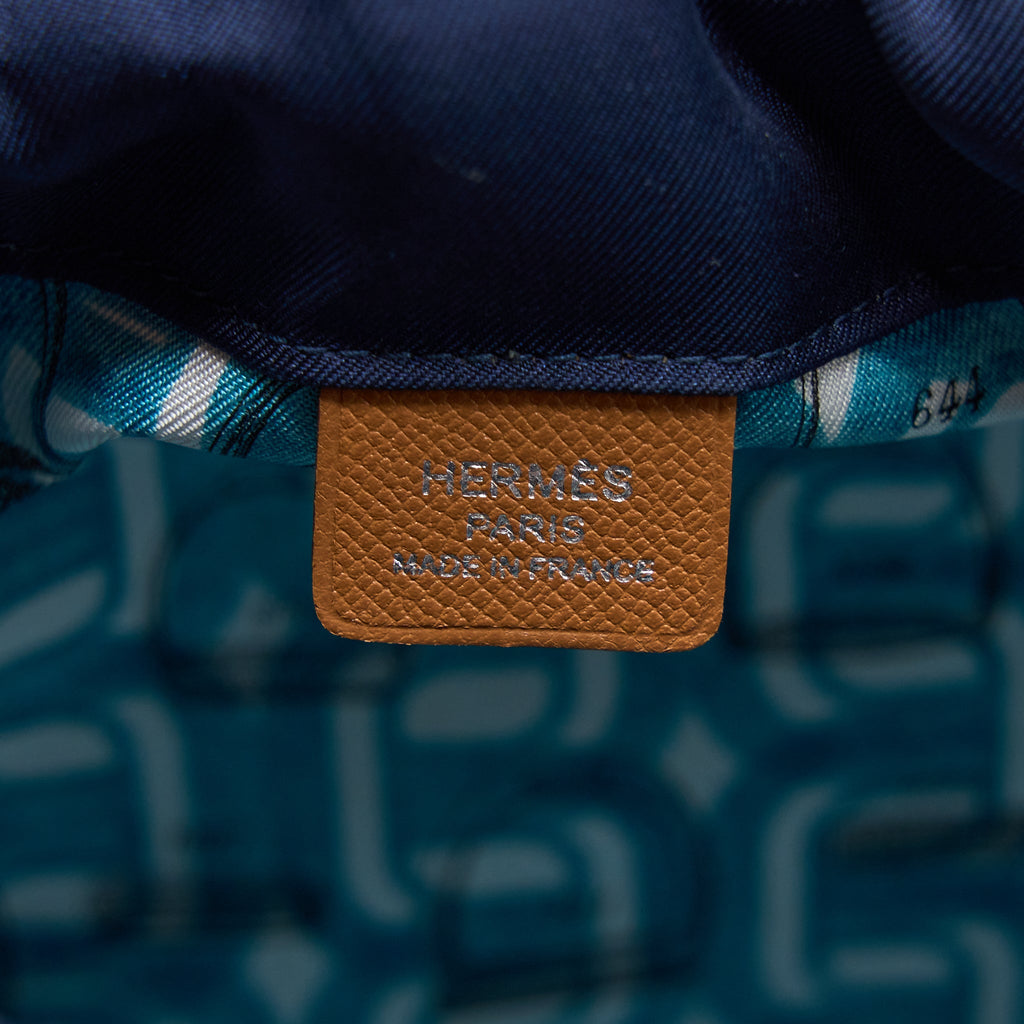 HERMES CHAINE D’ANCRE CABAS MADAME LEATHER GOLD / BLUE MARINE