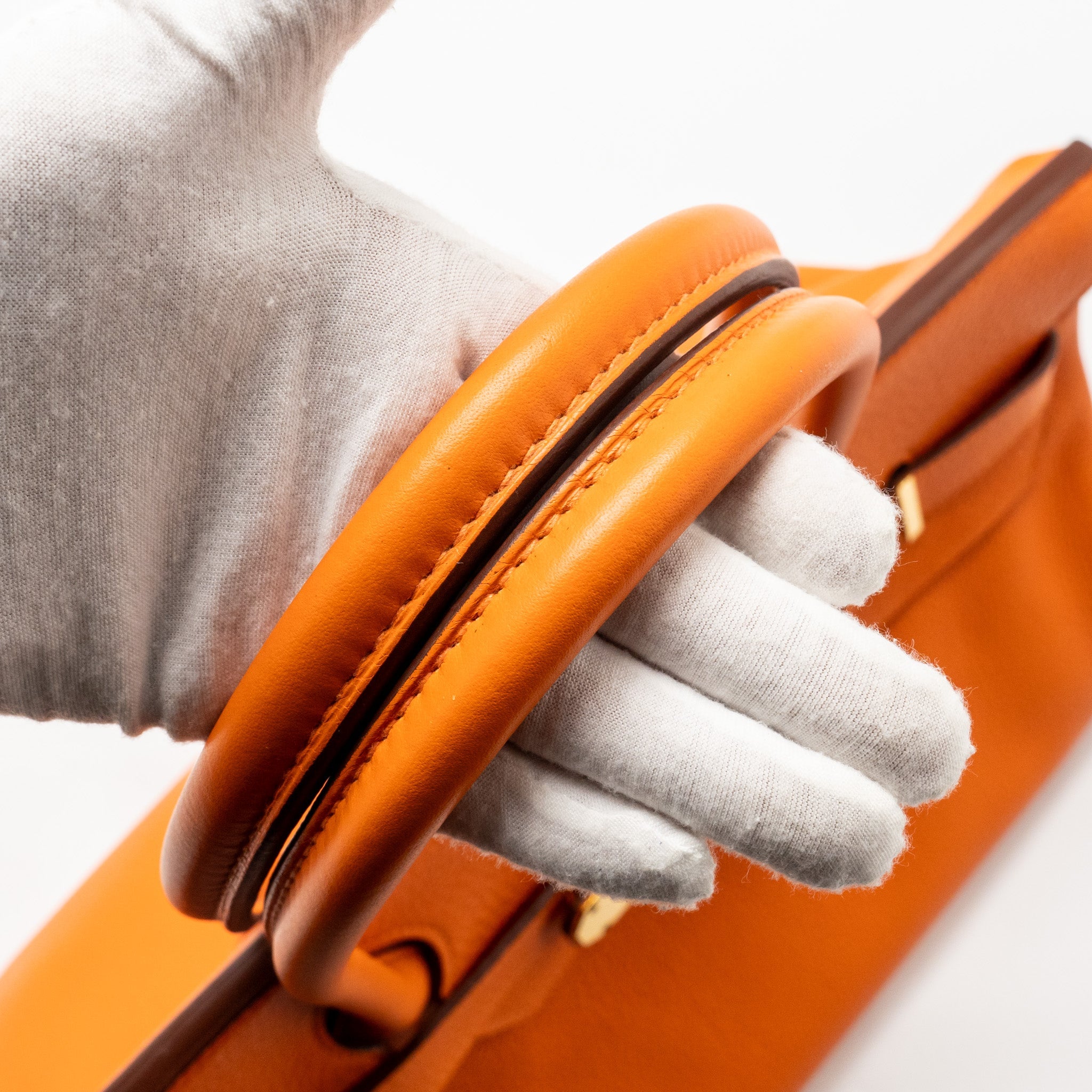 HERMES SHOULDER BIRKIN 42 CLEMENCE ORANGE SHW