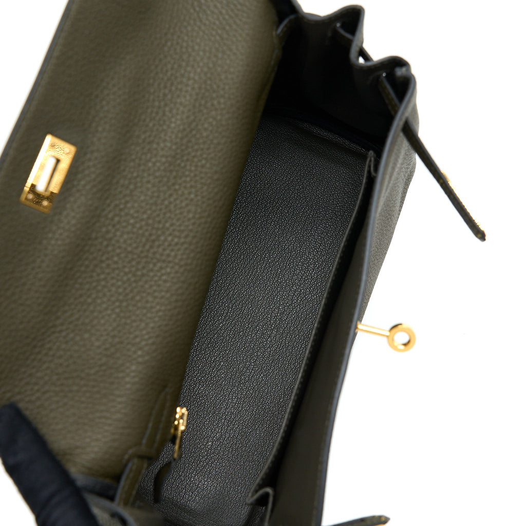 HERMES KELLY 25 TOGO C6 VERT DE GRIS GHW