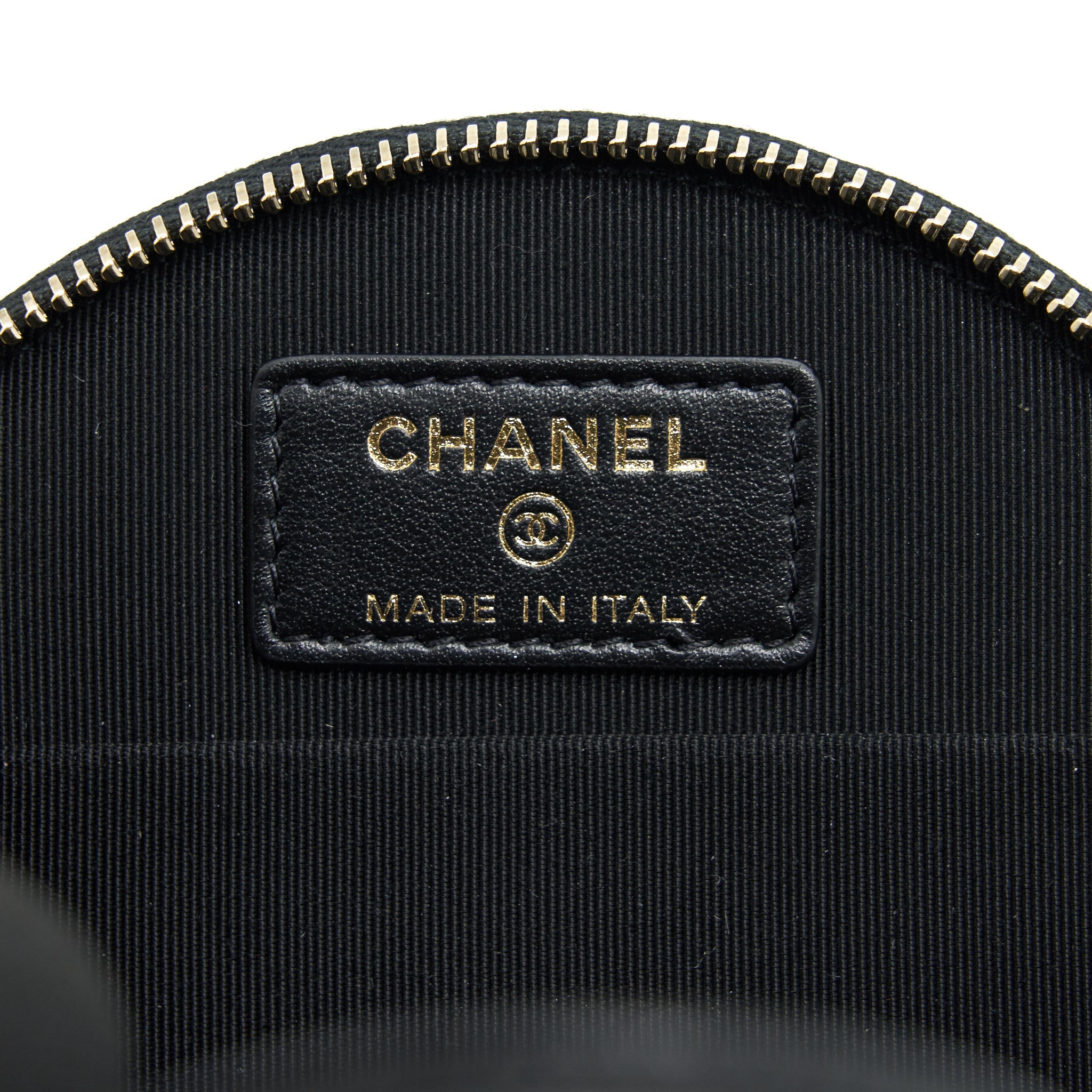 CHANEL 22C TOP HANDLE MINI ROUND VANITY ON CHAIN CAVIAR BLACK LGHW