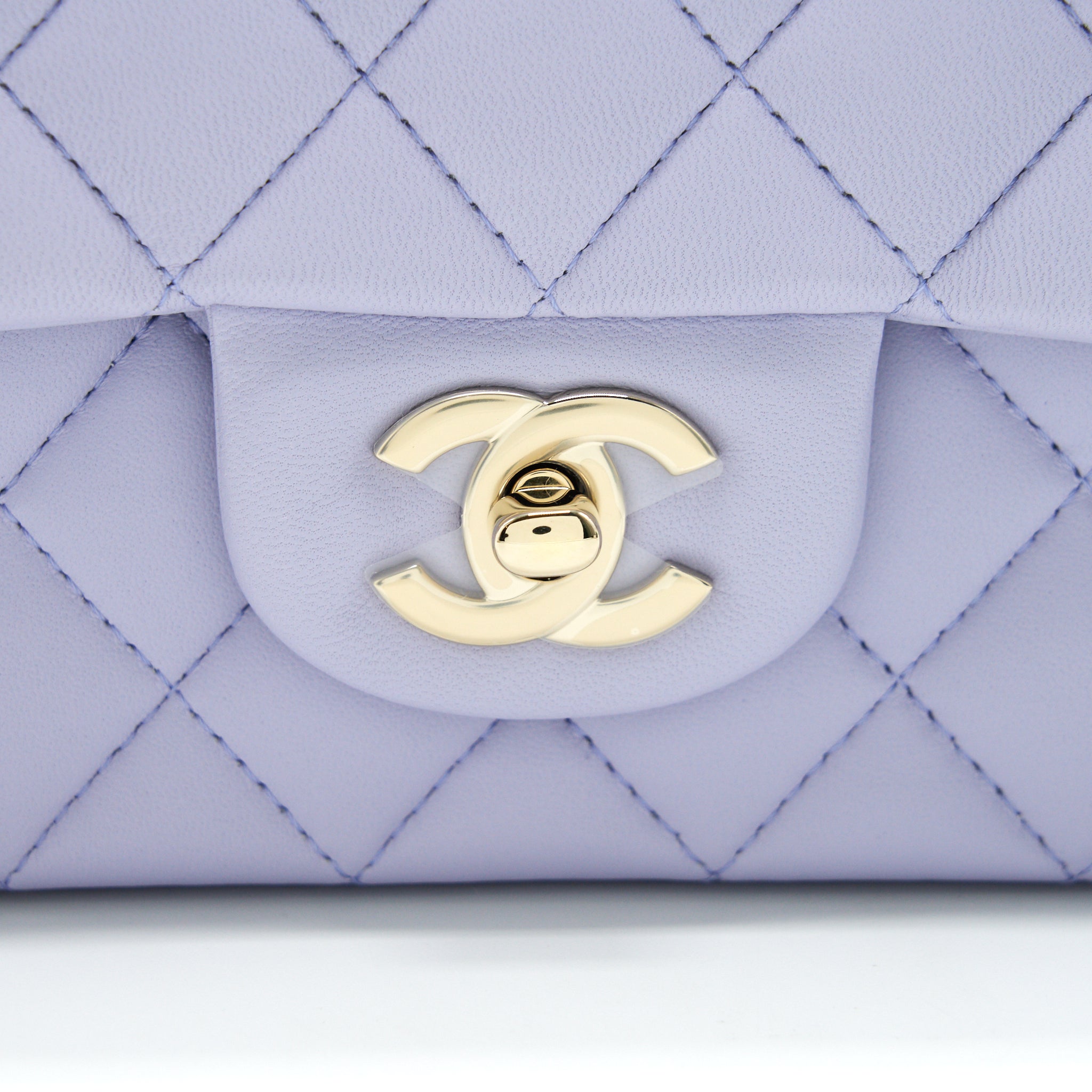 CHANEL 21K LILAC /LIGHT PURPLE MINI RECTANGULAR TOP HANDLE
