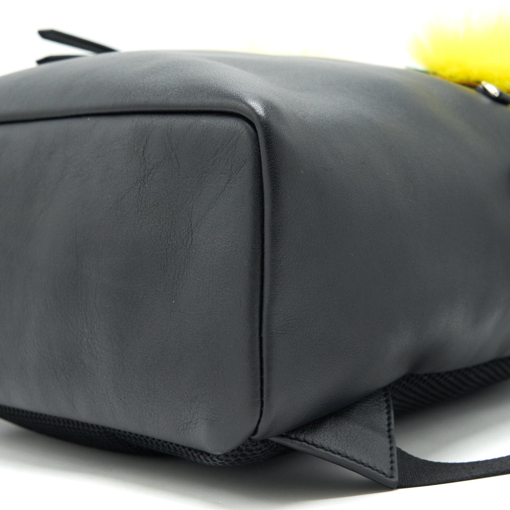 FENDI MONSTER BACKPACK BLACK/YELLOW FUR