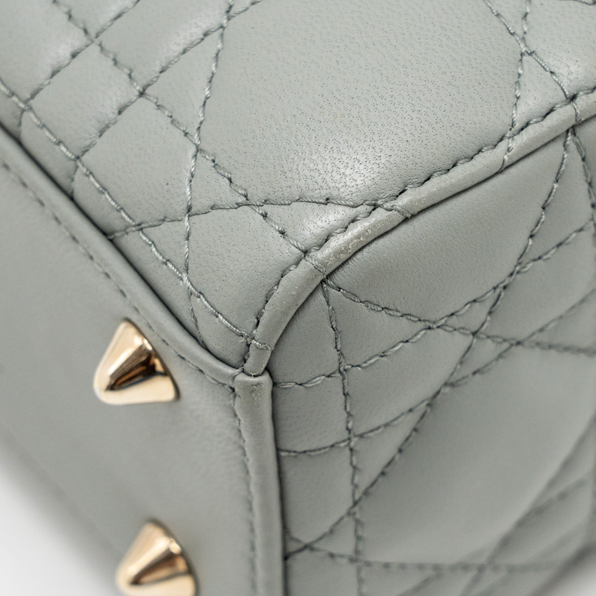 DIOR MY ABCDIOR SMALL LADY DIOR LAMBSKIN STONE GREY LGHW