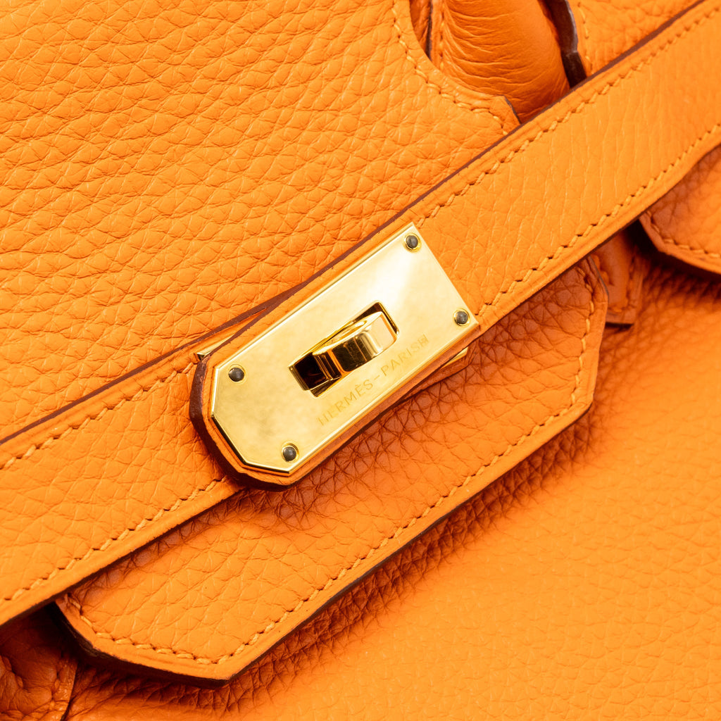 HERMES SHOULDER BIRKIN 42 CLEMENCE ORANGE SHW
