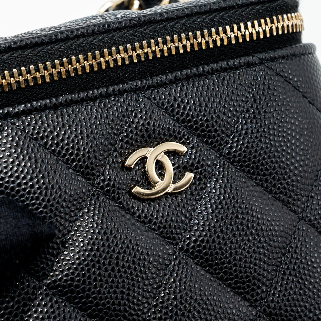 CHANEL MINI VANITY CASE CAVIAR BLACK LGHW
